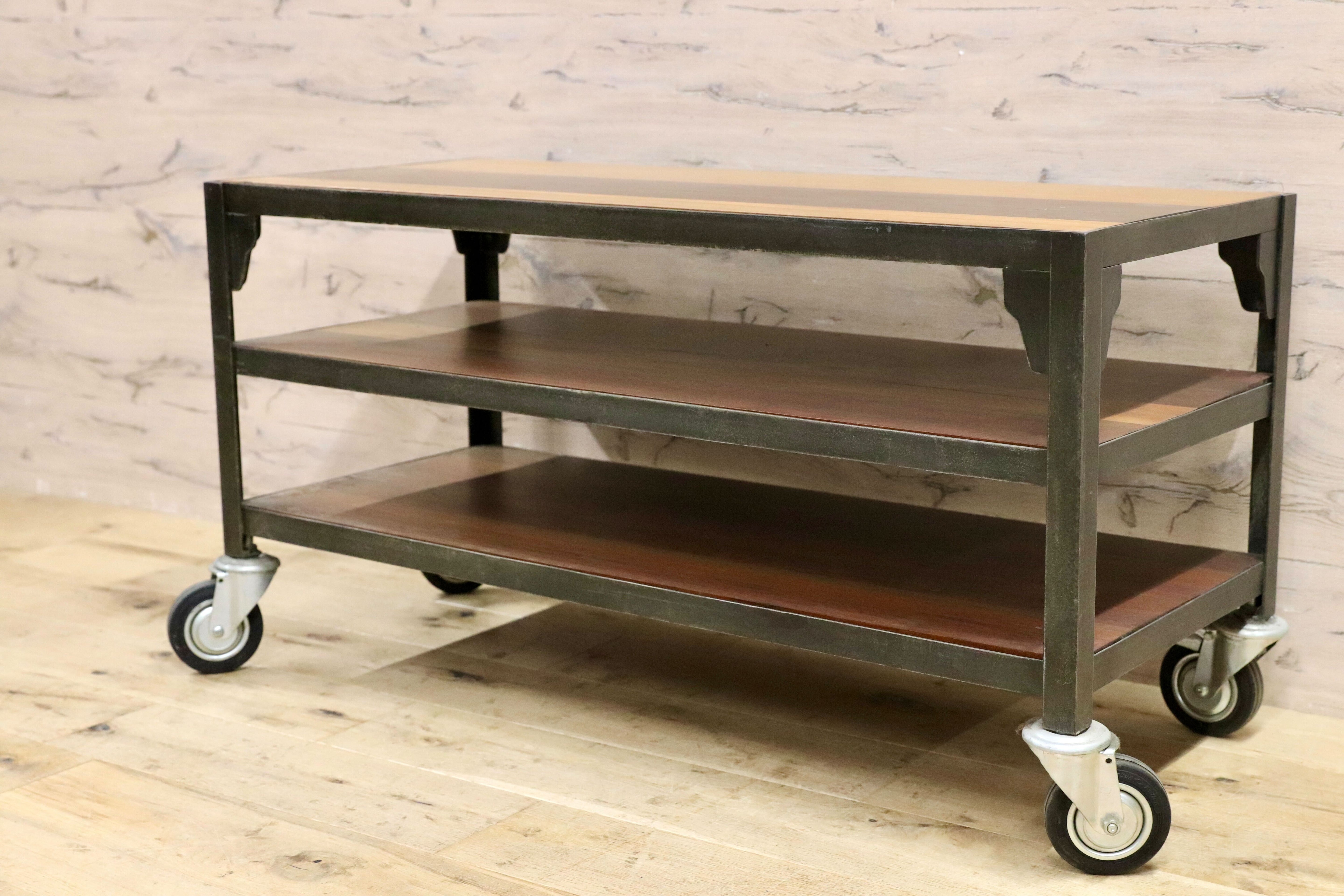 GMIK767A○unico / ウニコ LUMUER ランバー オープンシェルフ ラック キャスターラック テレビボード ローボード インダストリアル 廃番