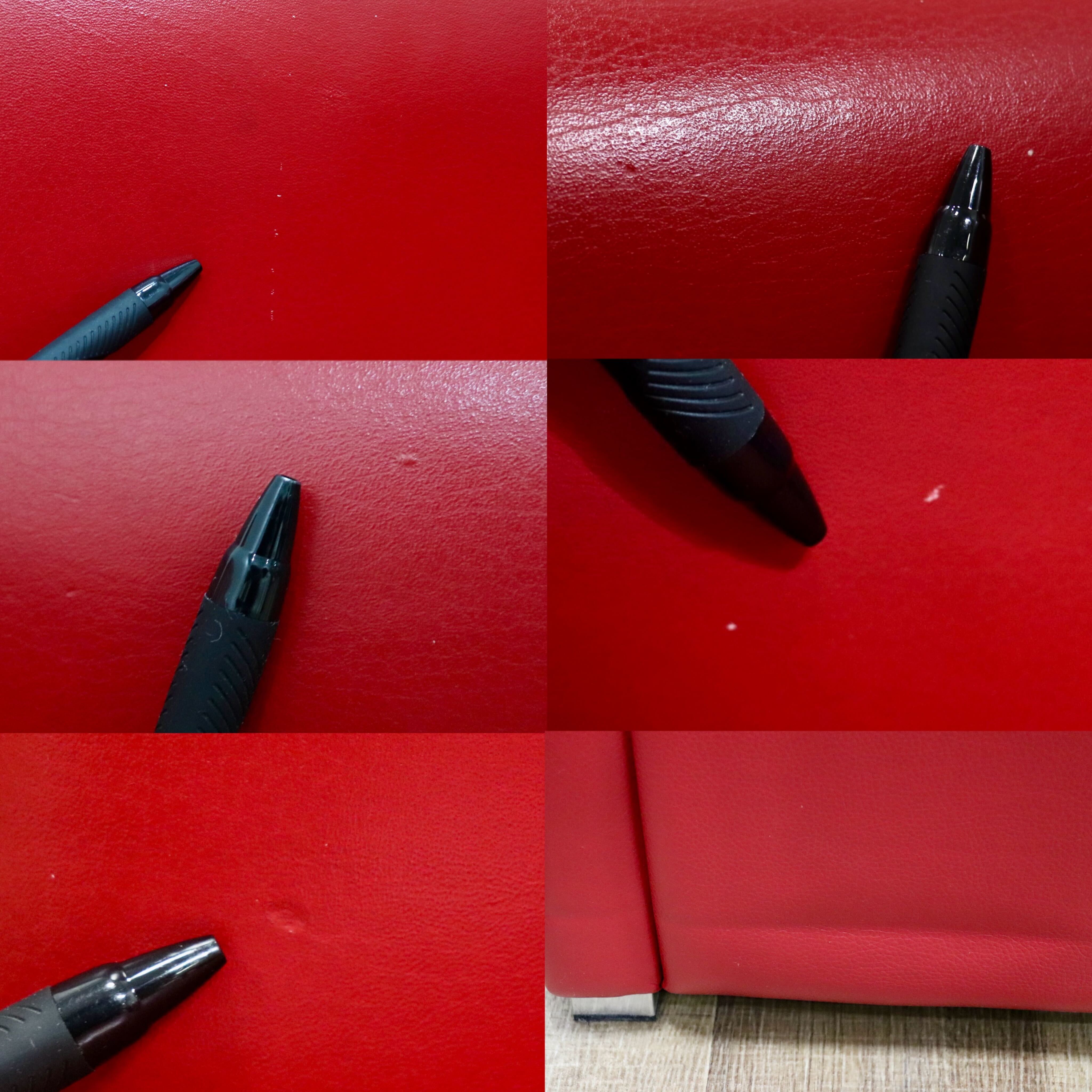 GMHK856○Domicil / ドミシール 1人掛けソファ シングルソファ アームソファ 総革 赤 モダン IDC大塚家具 定価約14万