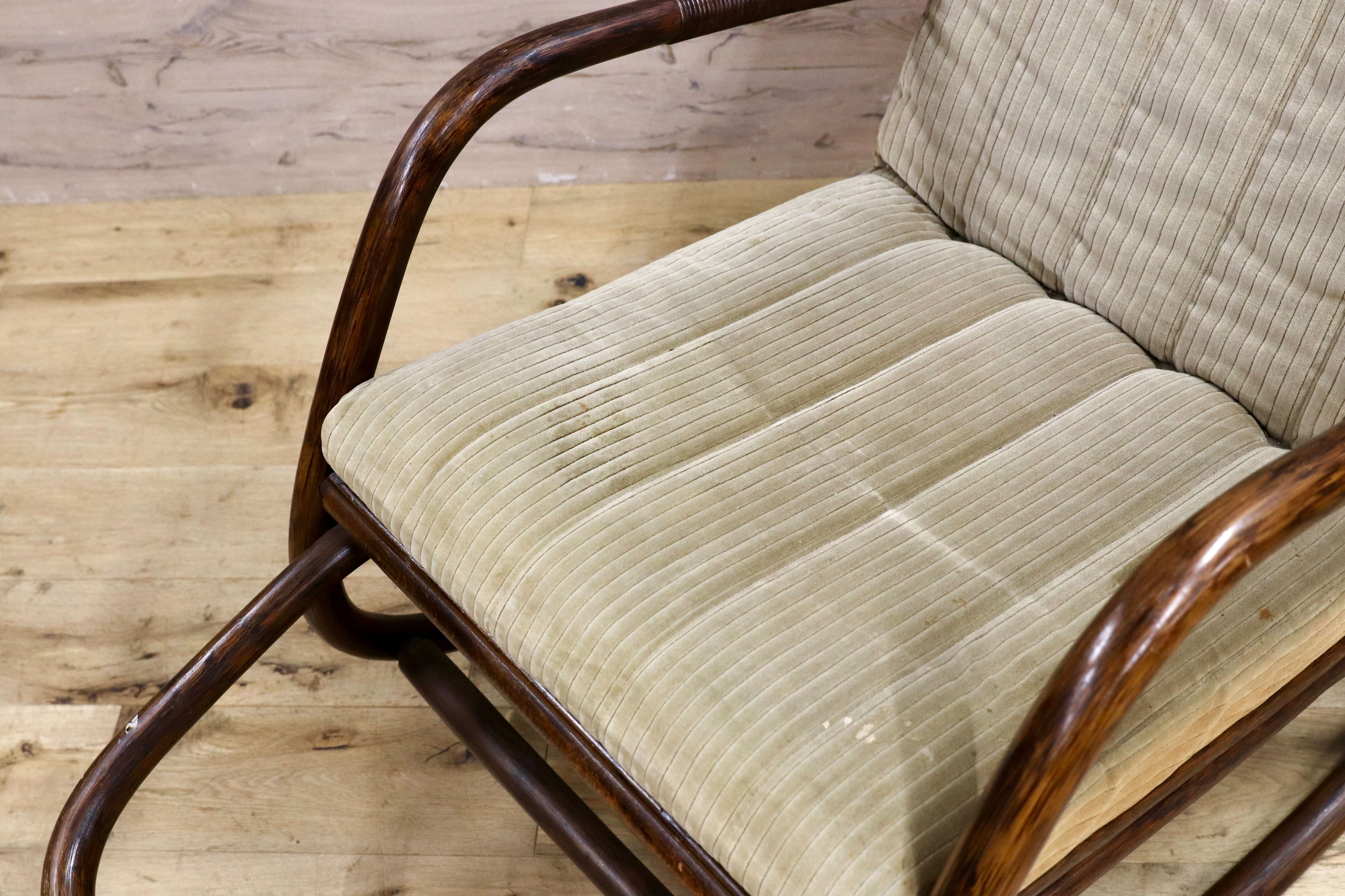 GMIK756○ヴィンテージ ロッキングチェア 揺り椅子 ラタン アジアン 和モダン レトロ アンティーク