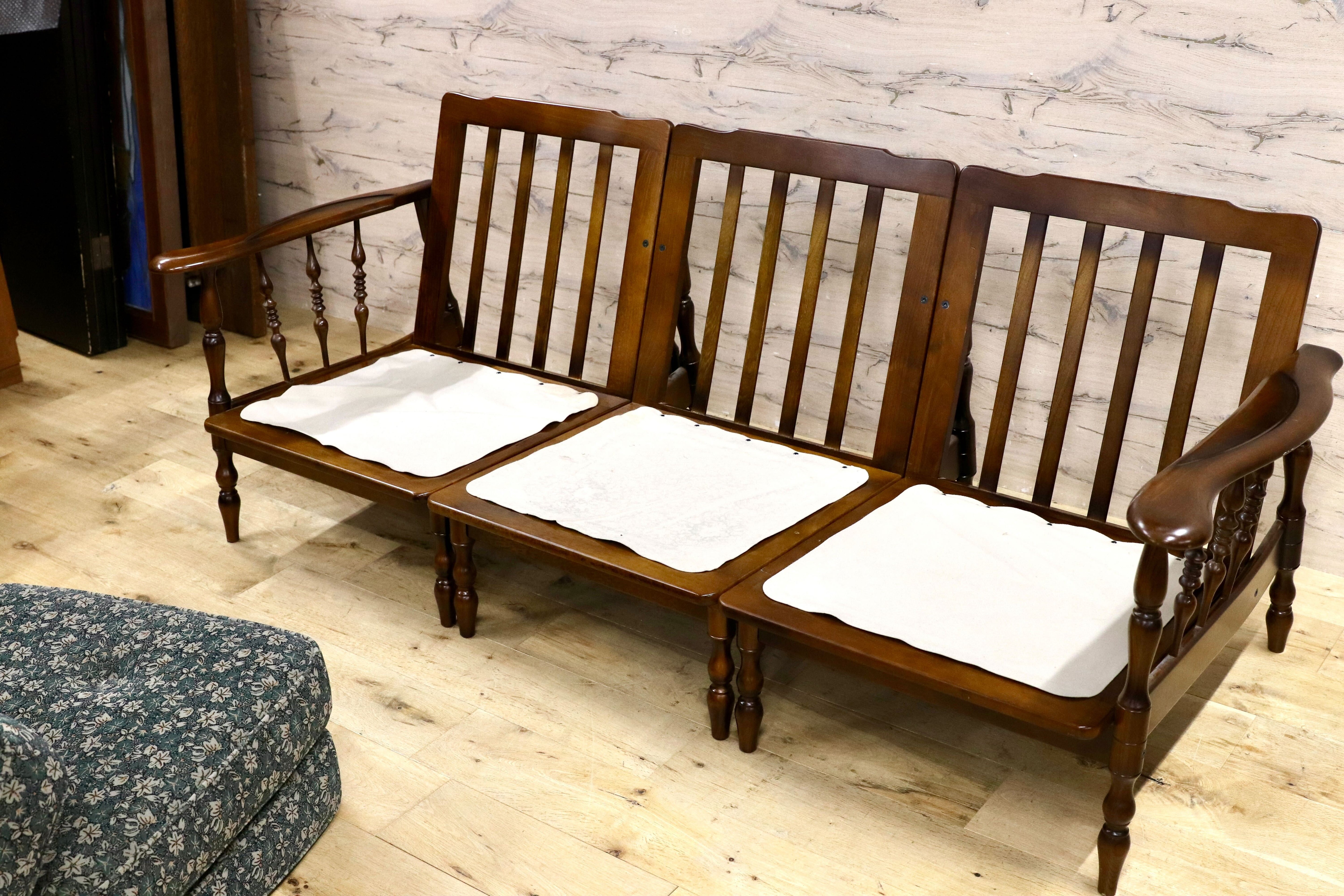 GMIK770○karimoku / カリモク コロニアル 3人掛けソファ トリプルソファ セパレートソファ 3シーター 国産家具