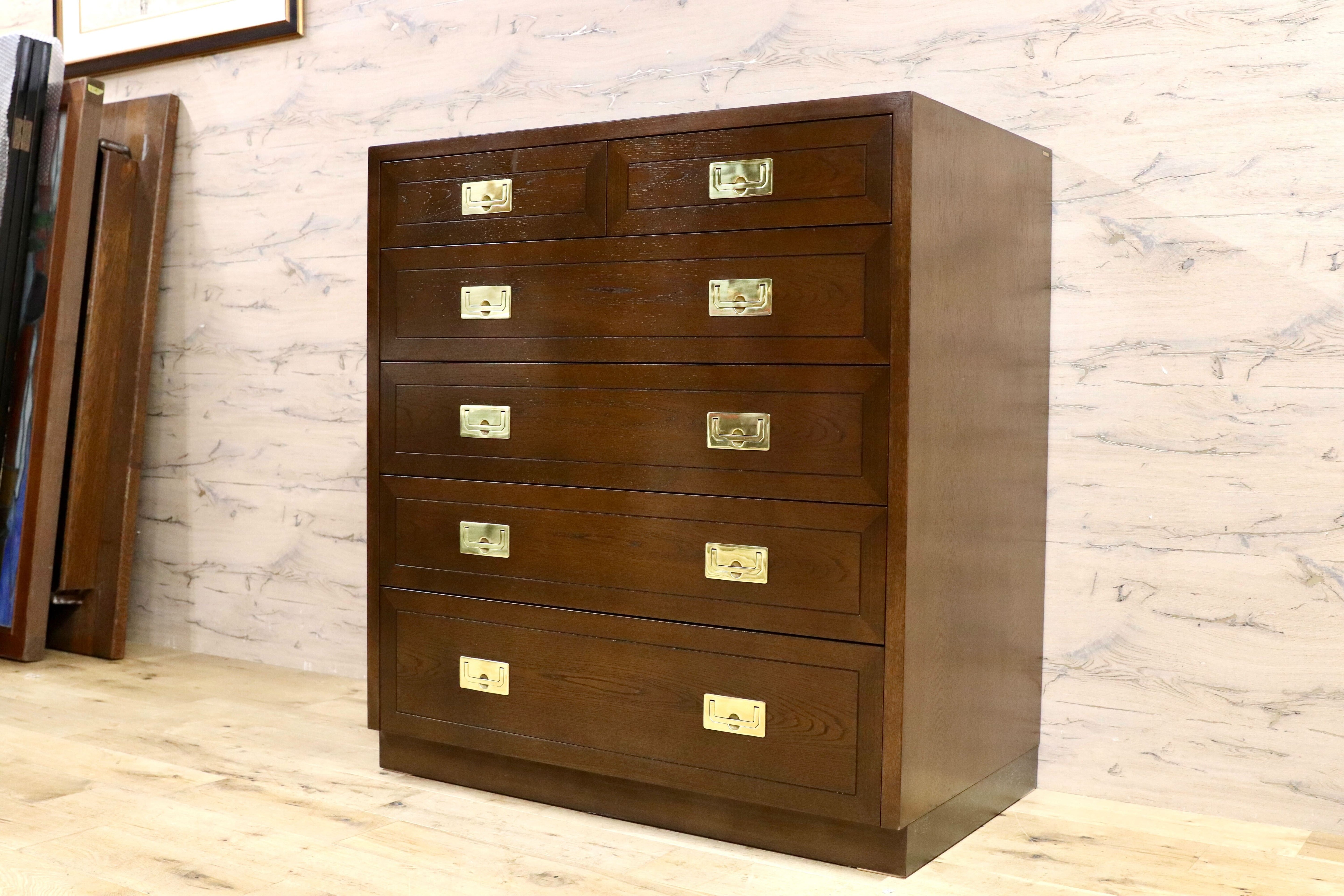 GMIK761○domani / ドマーニ Morganton モーガントン 五段 チェスト 整理箪笥 リビングボード ヒッコリーブラウン カリモク最高峰