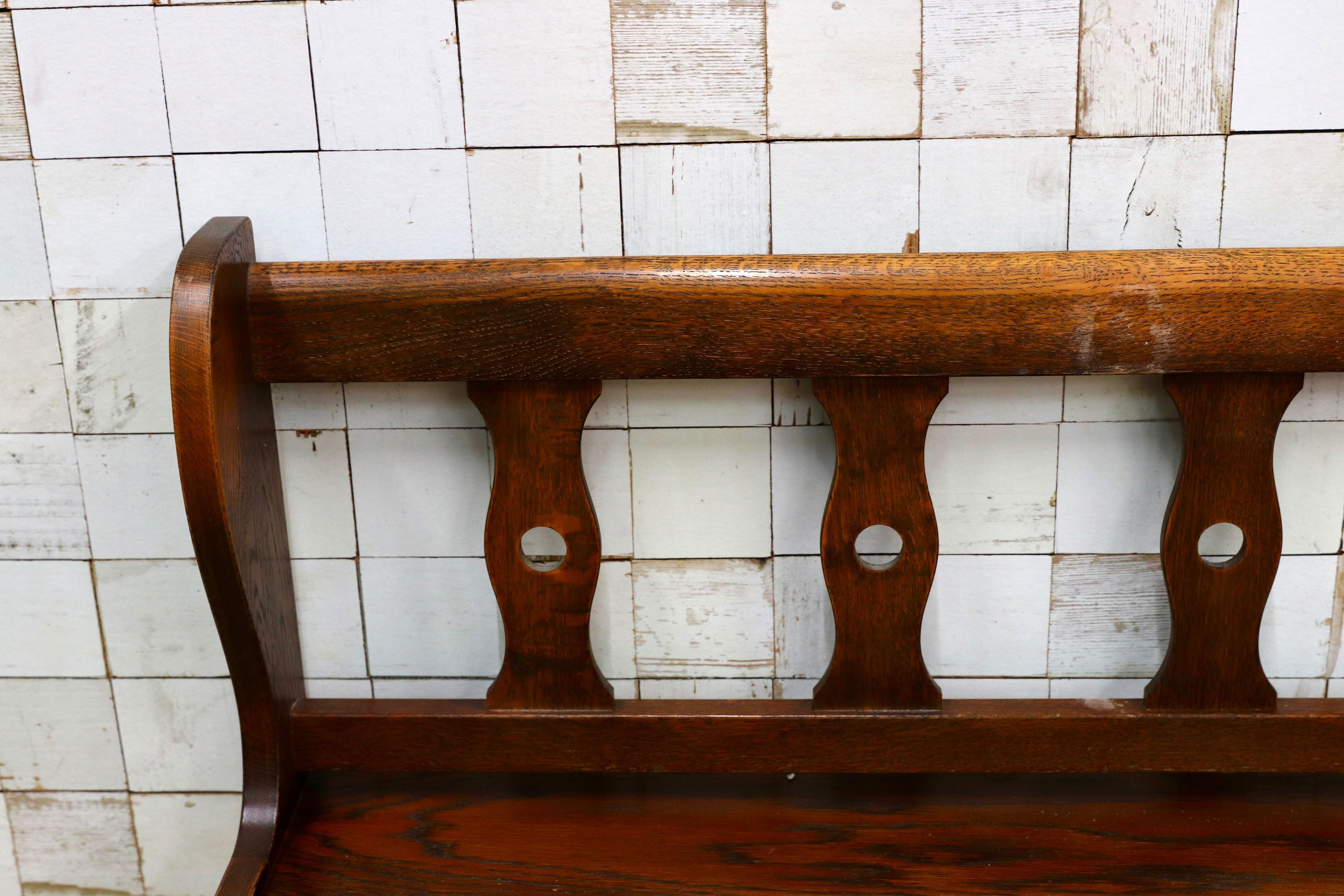 GMIK718○三越家具 Brugge ブルージュ アンティーク ベンチ サイドチェア 椅子 レトロ オールド カントリー 英国スタイル レア