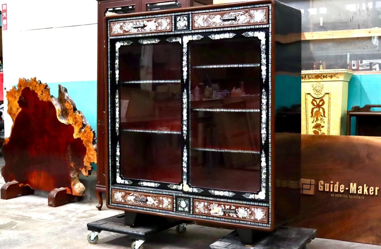 GMJH75○李朝家具 飾り棚 キャビネット サイドボード 食器棚 リビング