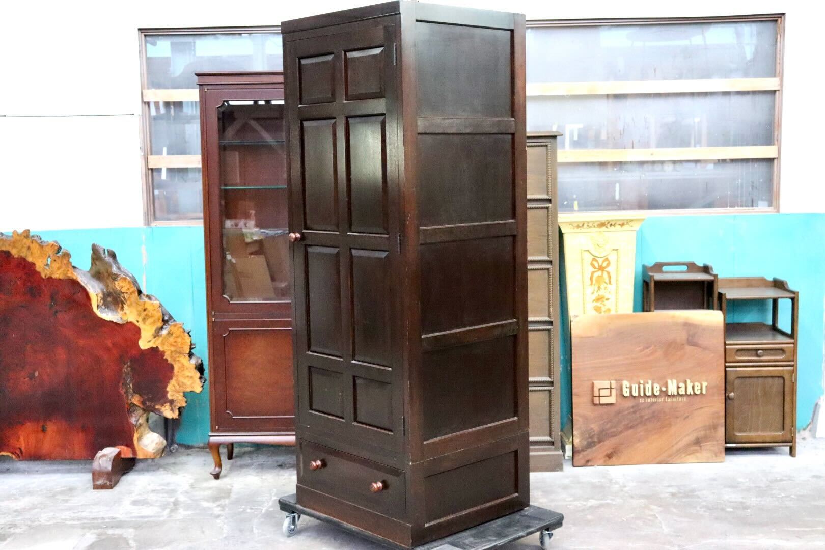 GMIK160○松本民芸家具 洋服タンス 洋服収納 ワードローブ キャビネット チェスト 和家具 和室 レトロ アンティーク 伝統工芸
