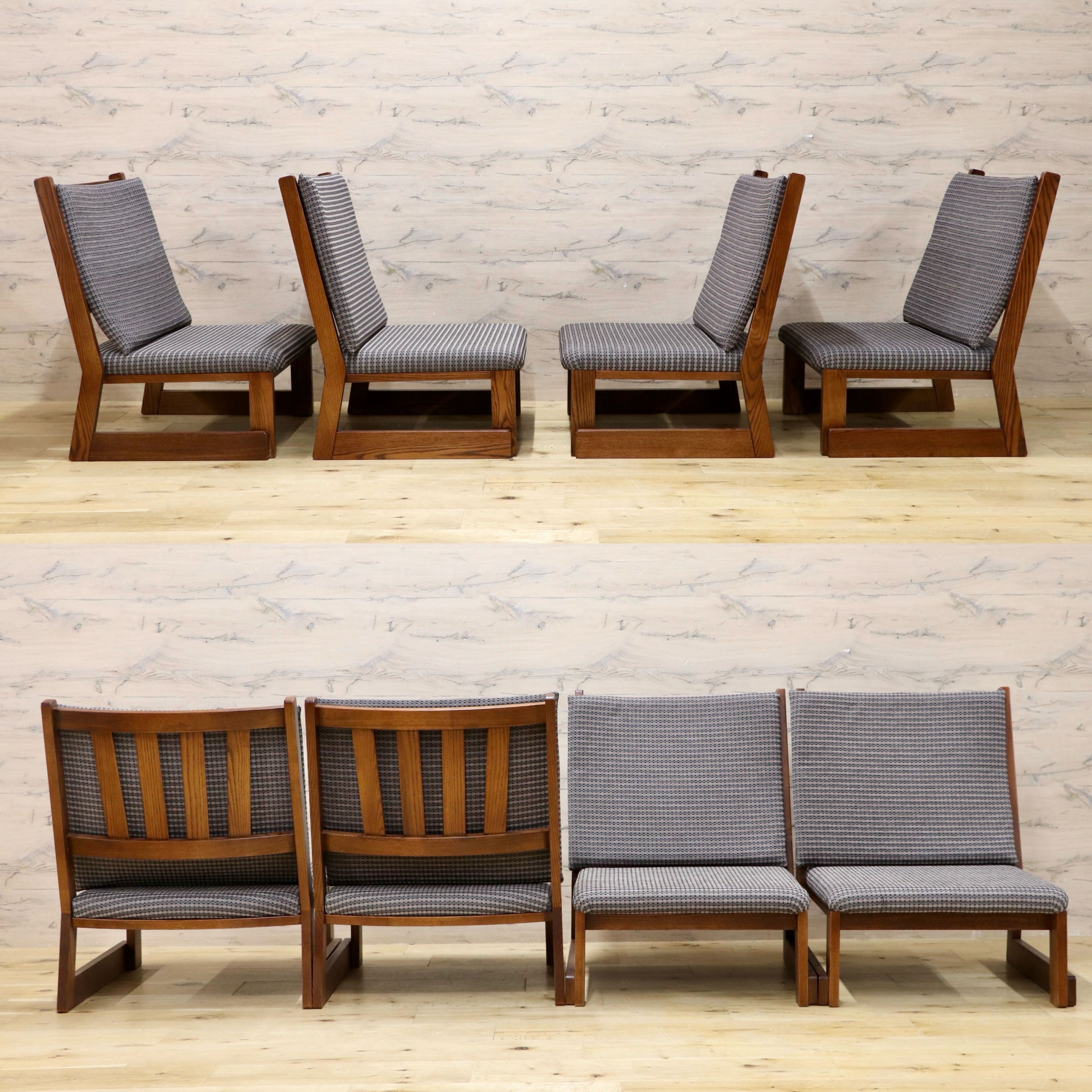 GMIH491B○シンプルモダン スタッキング ローチェア 4脚セット ラウンジチェア 座椅子 ファブリック 和室 座敷 和モダン 北欧