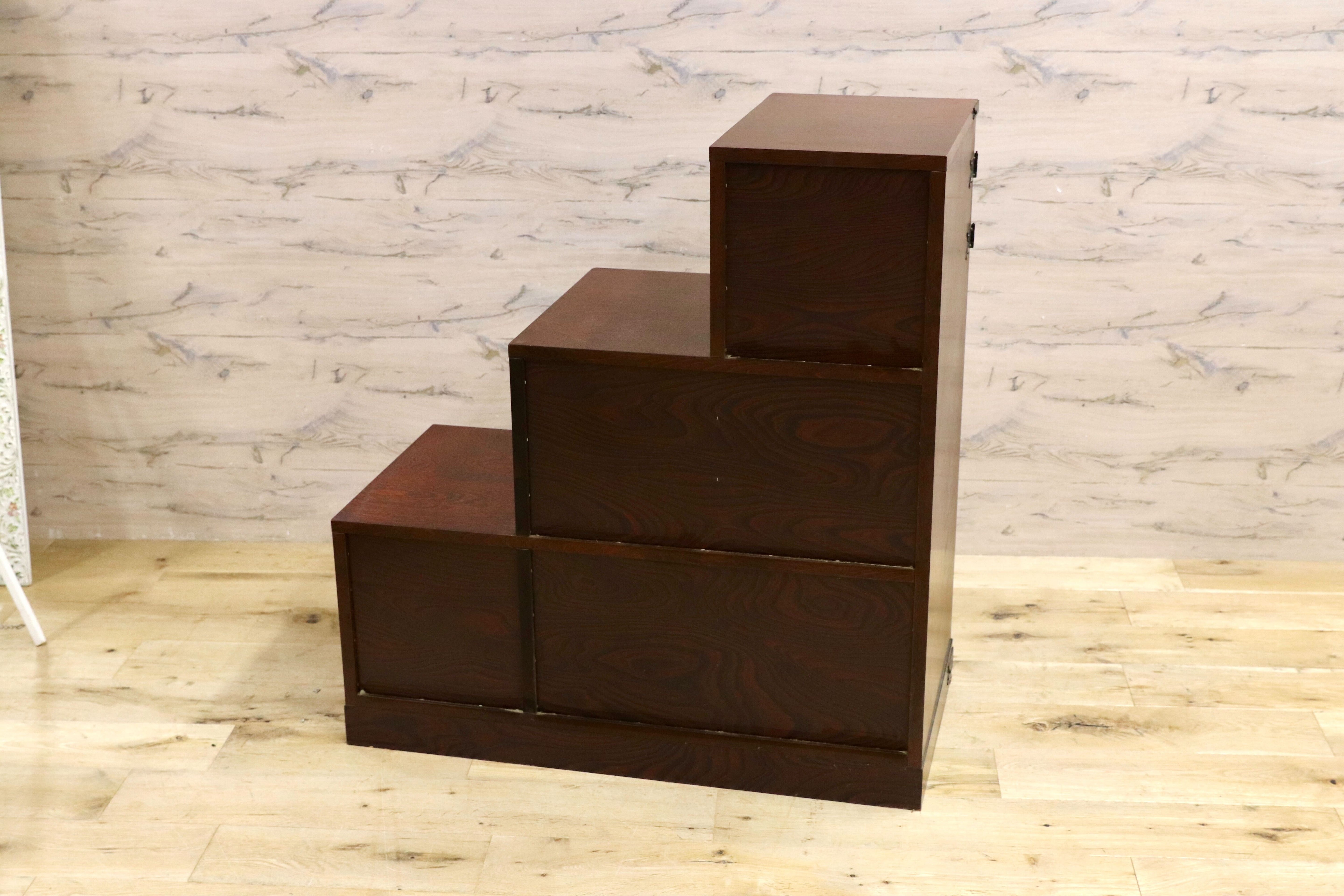 GMIS429○階段箪笥 アンティーク 和家具 整理箪笥 サイドボード 和室 座敷 レトロ 古民家 時代箪笥