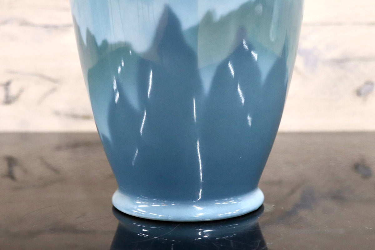 GMJO141X◯有田焼 若山作 山林風景 木曽路 花瓶 花器 一輪挿し フラワーベース インテリア 置物 陶器 在銘 伝統工芸 和モダン