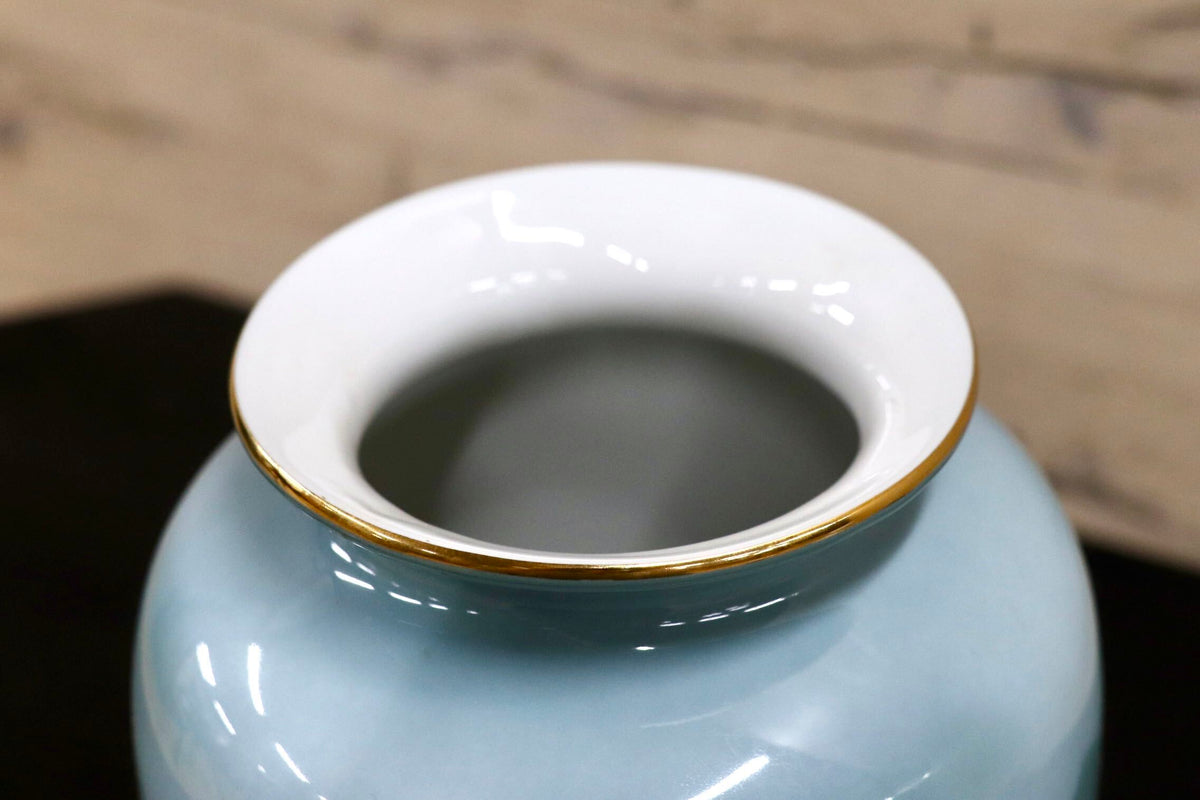 GMJO141X◯有田焼 若山作 山林風景 木曽路 花瓶 花器 一輪挿し フラワーベース インテリア 置物 陶器 在銘 伝統工芸 和モダン