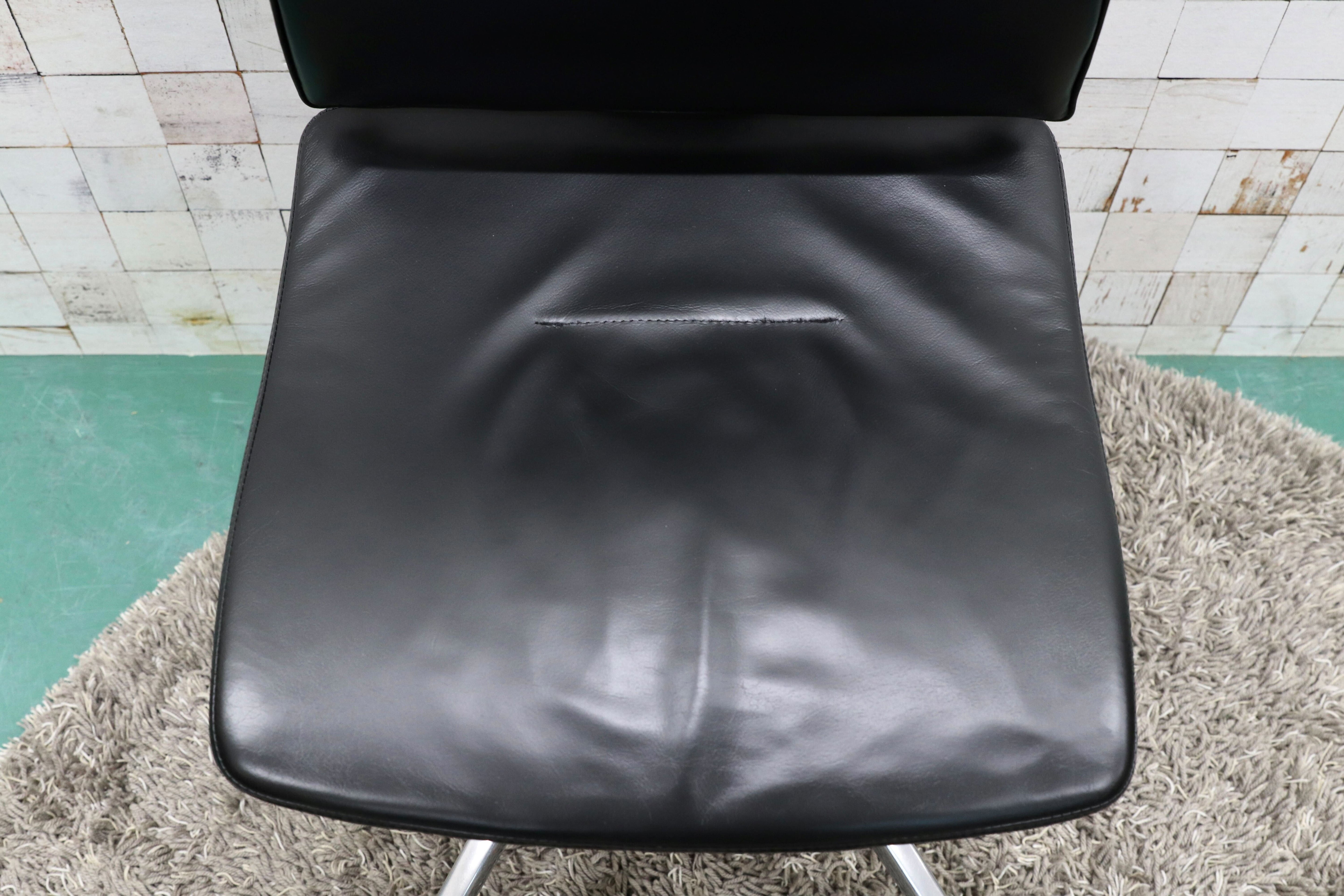 GMGF56D○sedus / セダス OPEN UP オープンアップ デスクチェア アームレス 本革 黒 書斎椅子 オフィスチェア ドイツ ヤマギワ 約30万