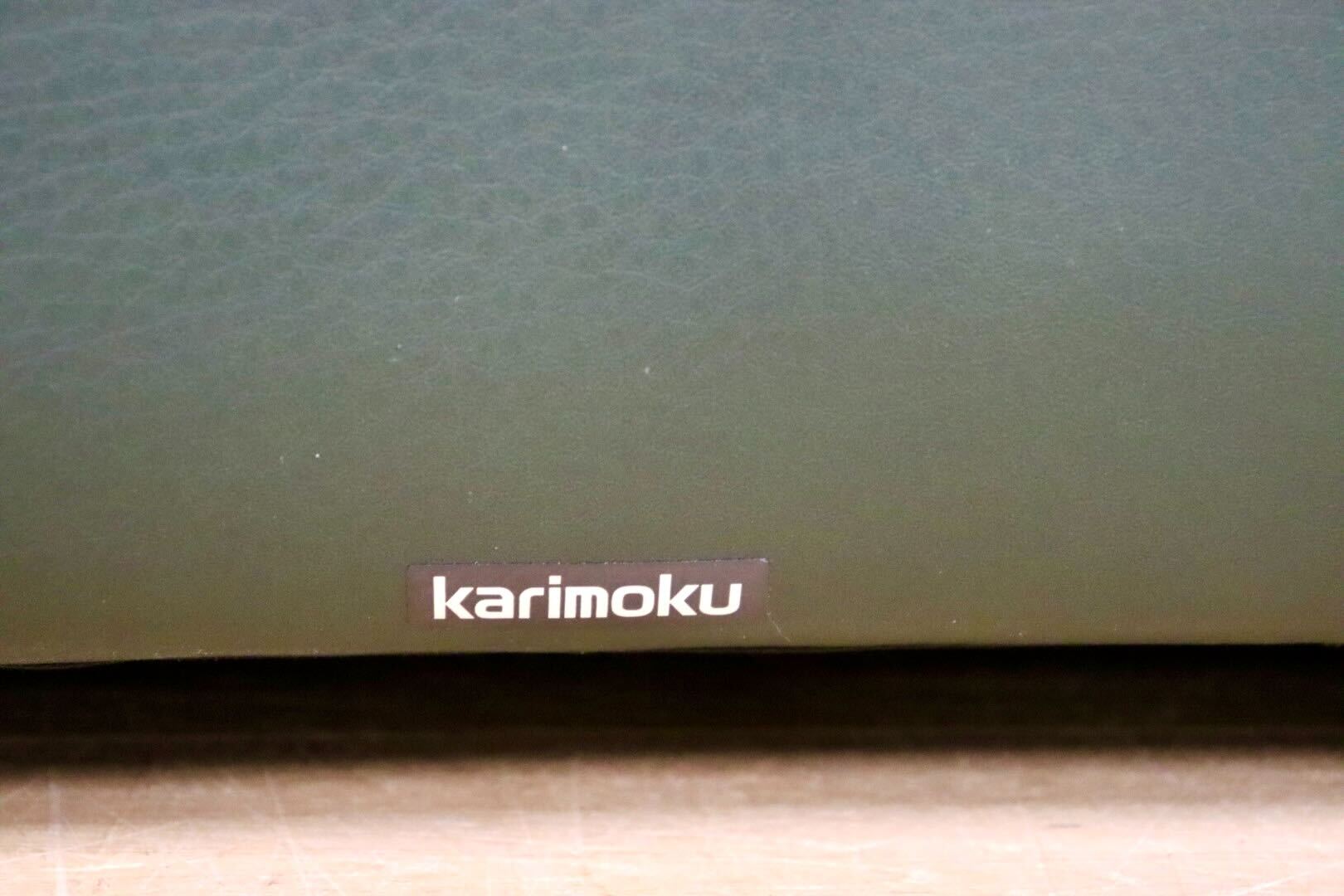 GMHS310○karimoku / カリモク ZT9500 1人掛けソファ シングルソファ 本革 グリーン 椅子 モダン 国産家具 美品
