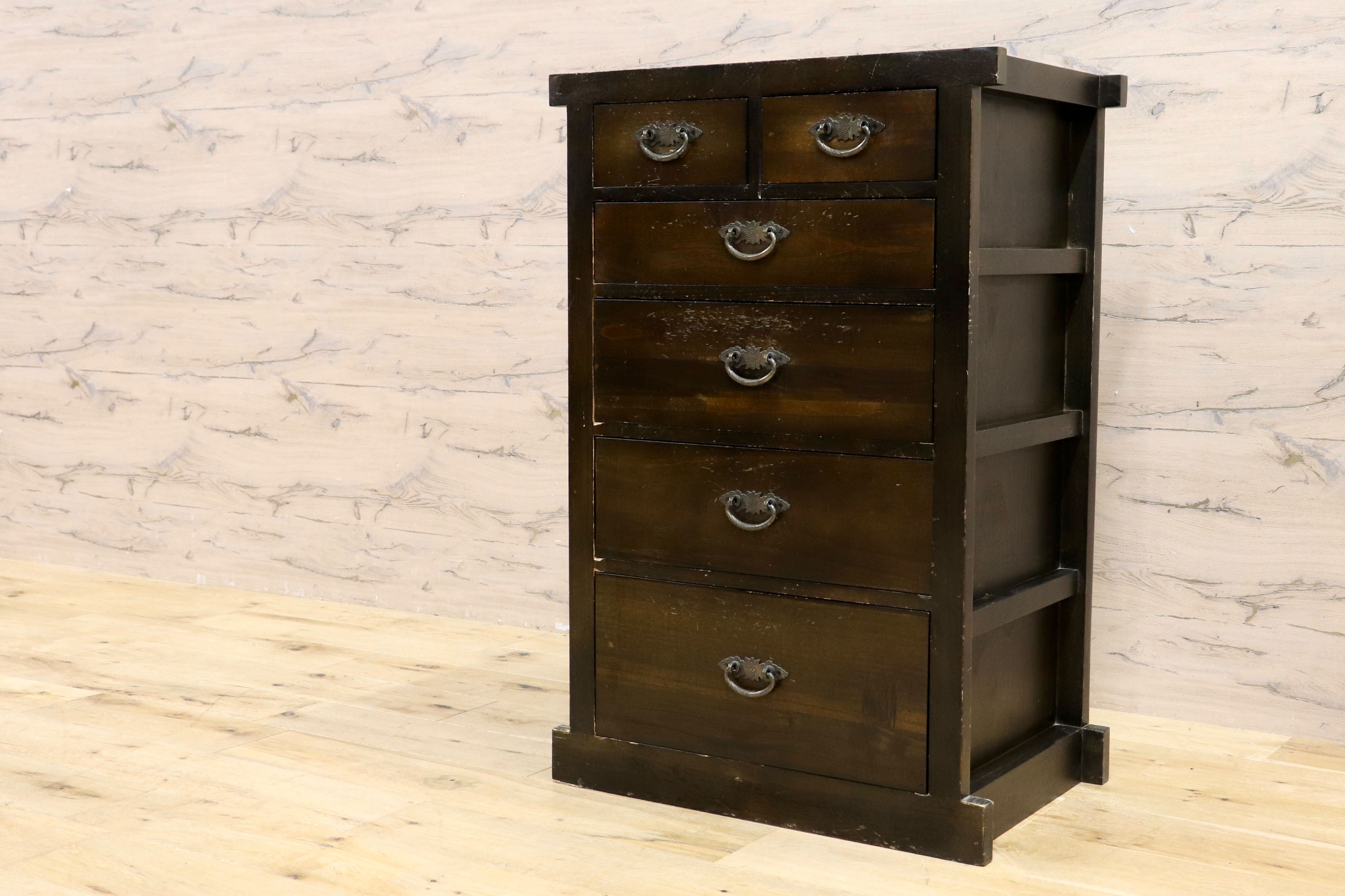 3段チェスト　引き出し　花刺繍　インテリア収納　和箪笥　昭和レトロ　ヴィンテージ 3段チェスト 引き出し 花刺繍 インテリア収納 和箪笥 昭和レトロ