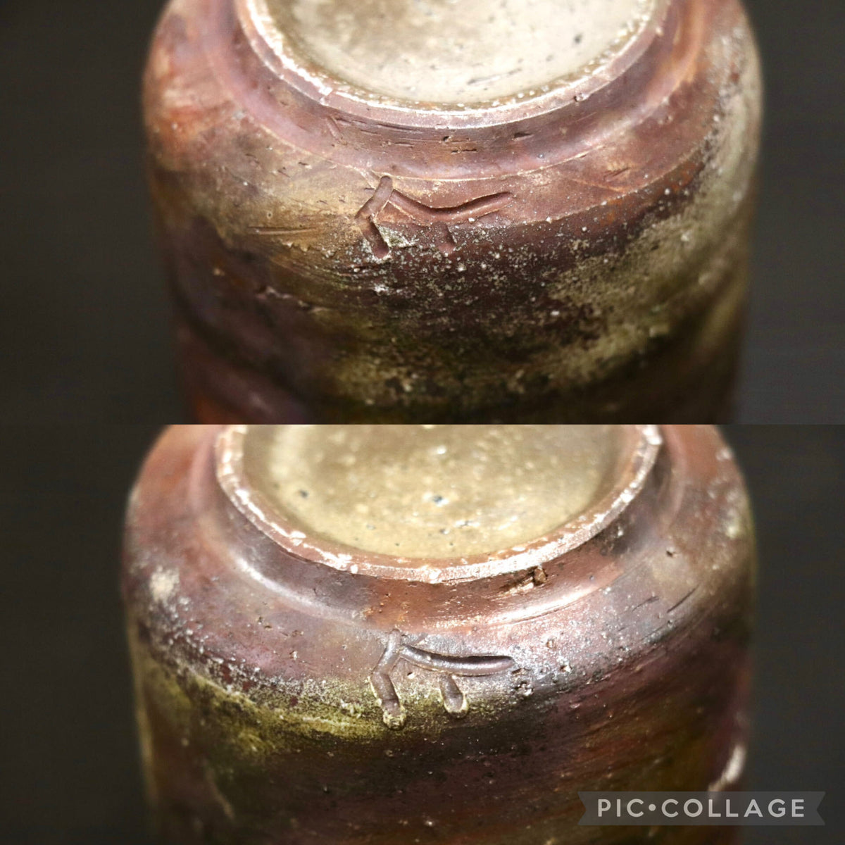 GMJH332AX◯備前焼 湯呑 組湯呑 夫婦湯呑 筒茶碗 窯変 胡麻 和食器 陶器 在銘 共箱 和モダン 伝統工芸 2客セット