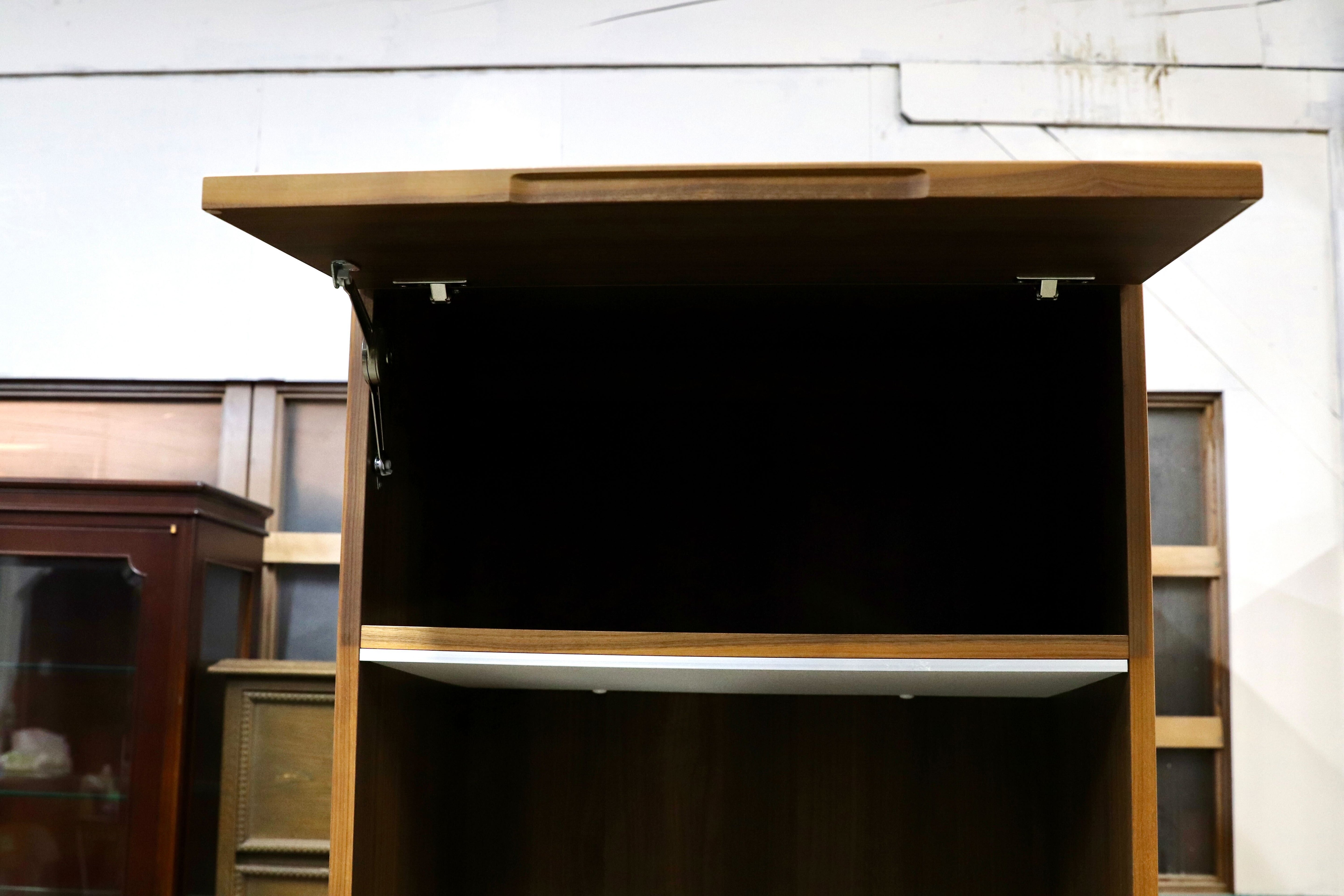 GMIS389○karimoku / カリモク レンジボード カップボード 食器棚 ウォールナット 北欧モダン 国産家具 約16.8万