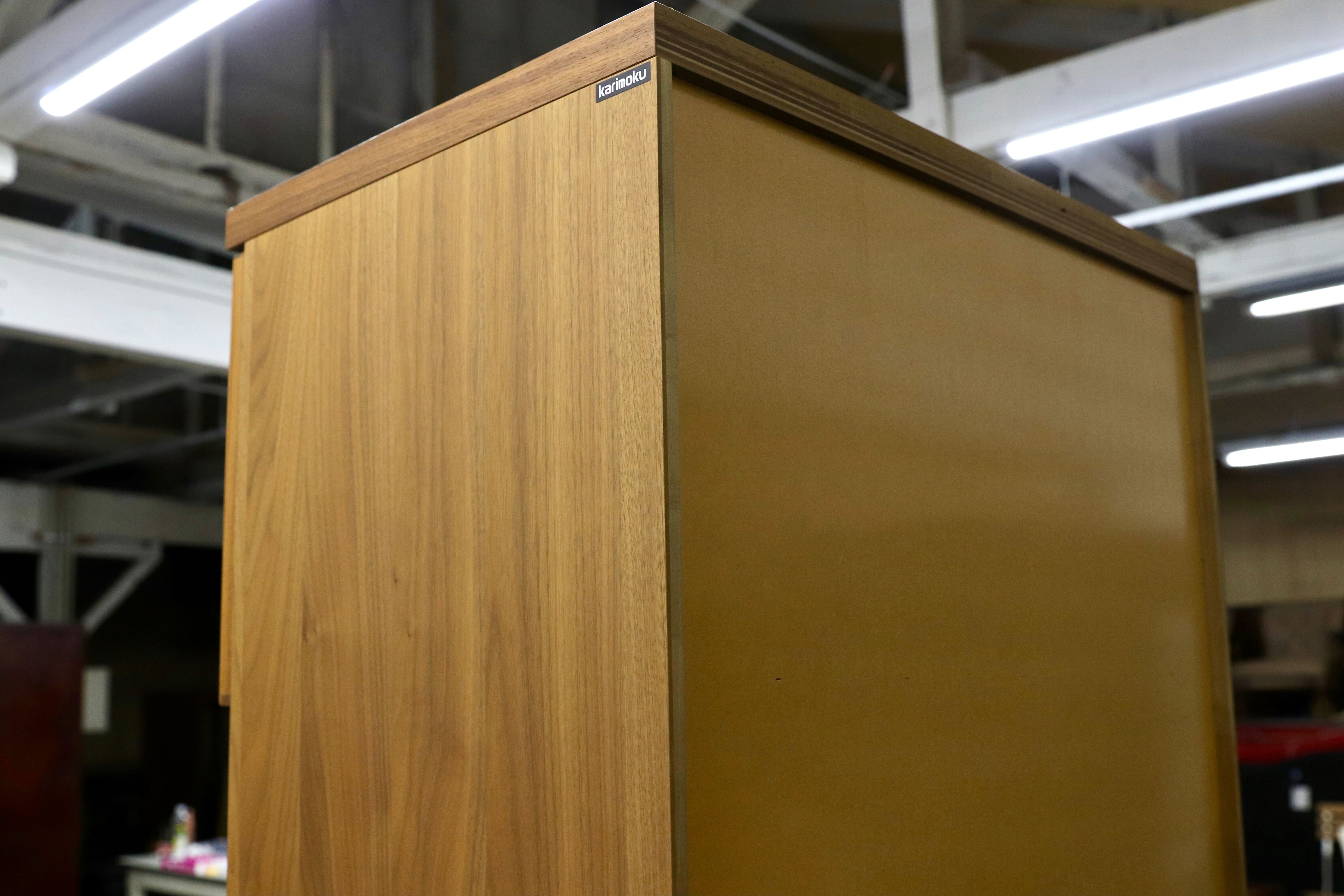 GMIS389○karimoku / カリモク レンジボード カップボード 食器棚 ウォールナット 北欧モダン 国産家具 約16.8万
