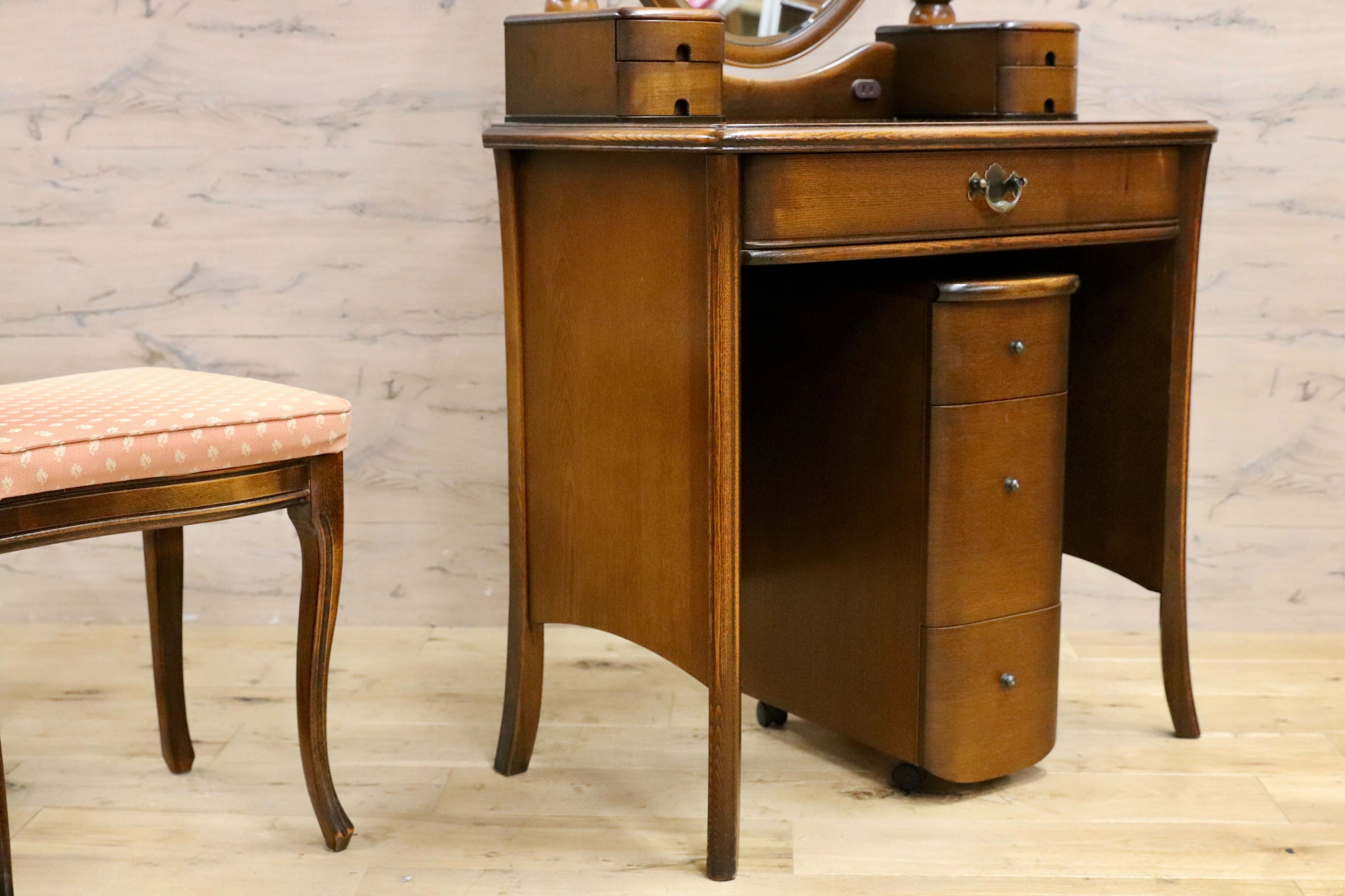 GMIS410○松永工房 カンティーニュ アルバ ドレッサー 鏡台 化粧台 3点セット IDC大塚家具 クラシック エレガント 定価約28万