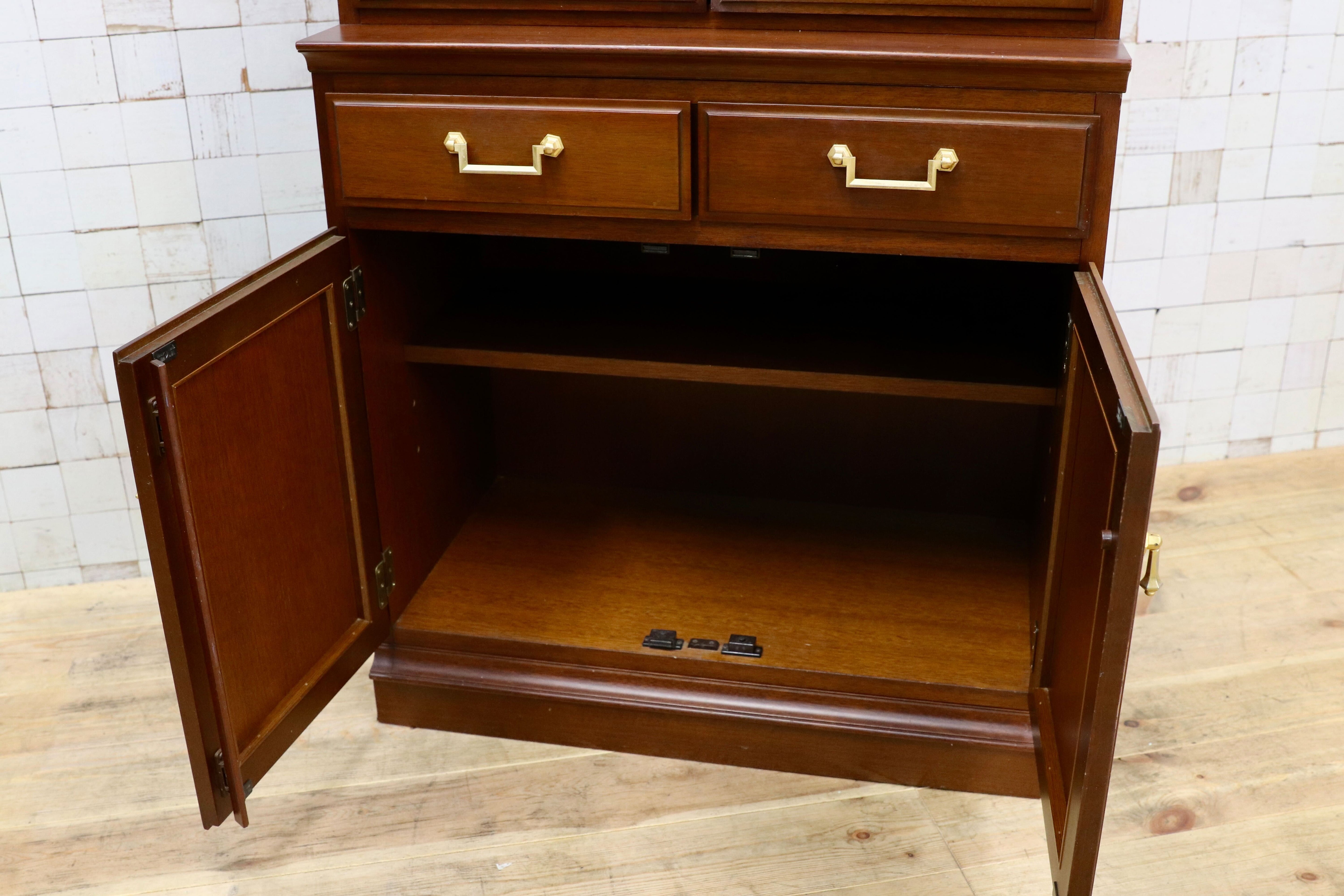 GMIH382○maruni / マルニ 地中海 キャビネット 飾り棚 カップボード 食器棚 アンティーク調 水屋棚