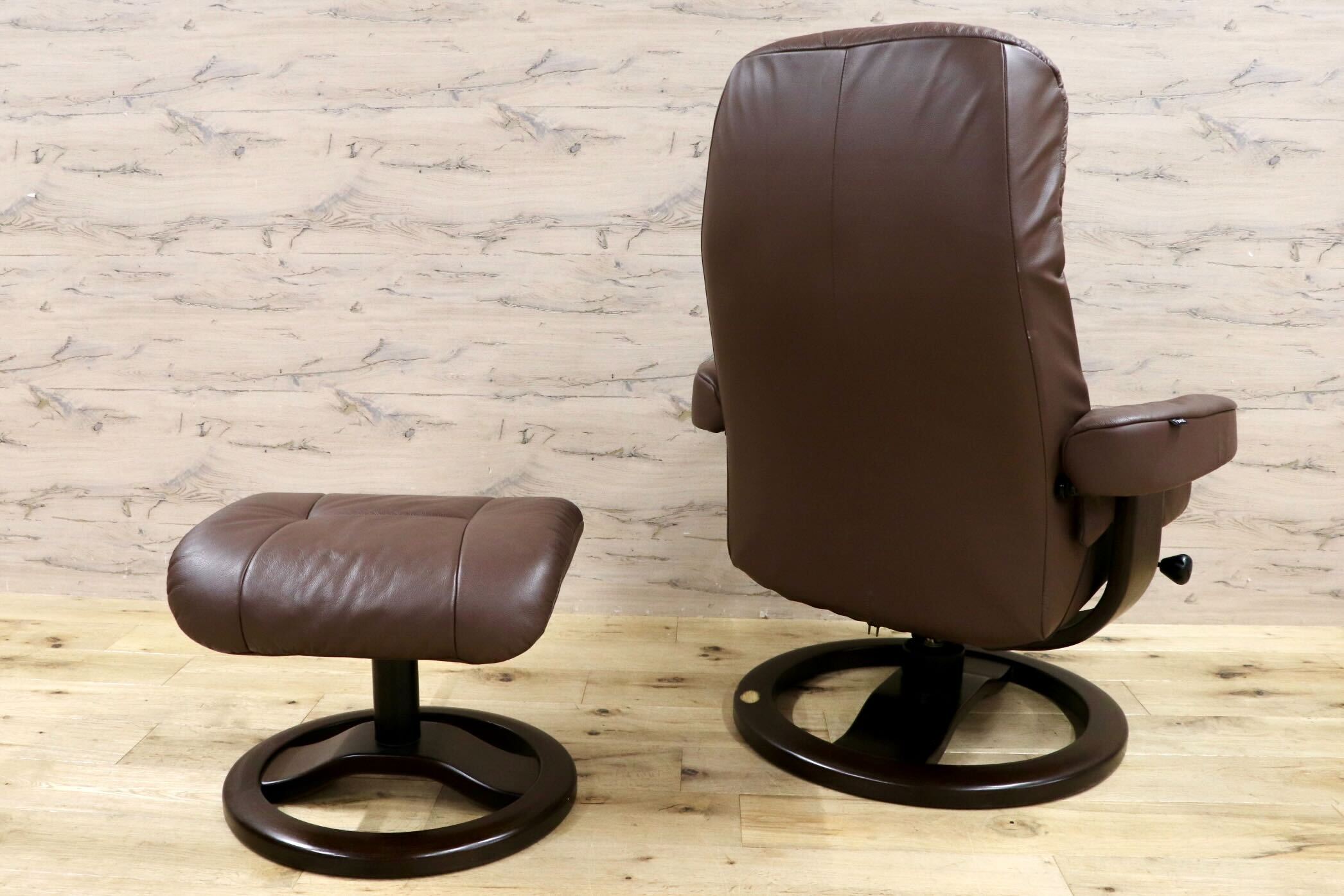 GMHS507○Fjords / フィヨルド SIMMONS シモンズ パーソナルチェア リクライニングチェア シングルソファ ブラウン 北欧 ノルウェー 本革