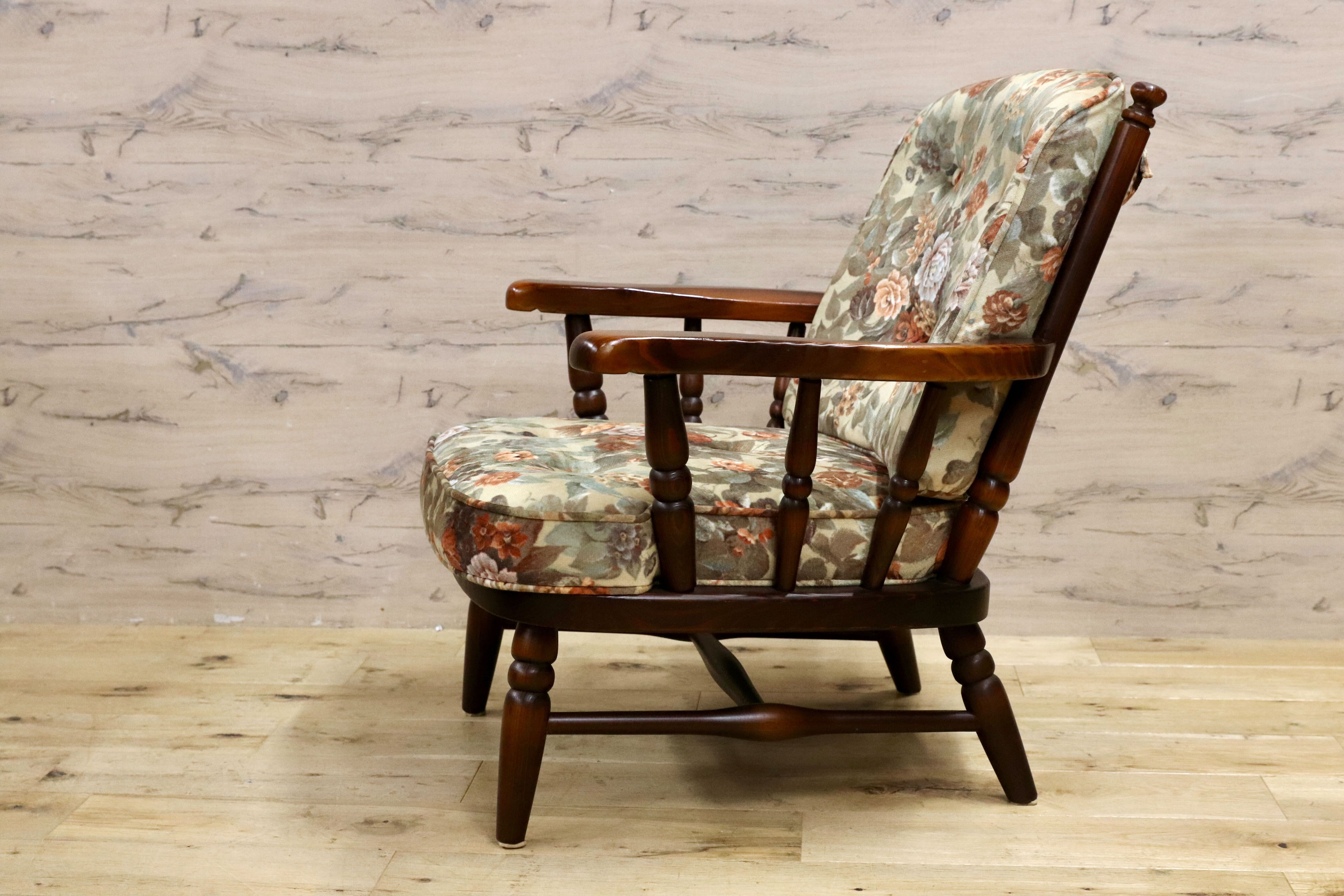 GMIS414B○飛騨産業 / HIDA キツツキ フロンティア アームチェア 椅子 1人掛けソファ ラウンジチェア 廃番 オールド カントリー 稀少