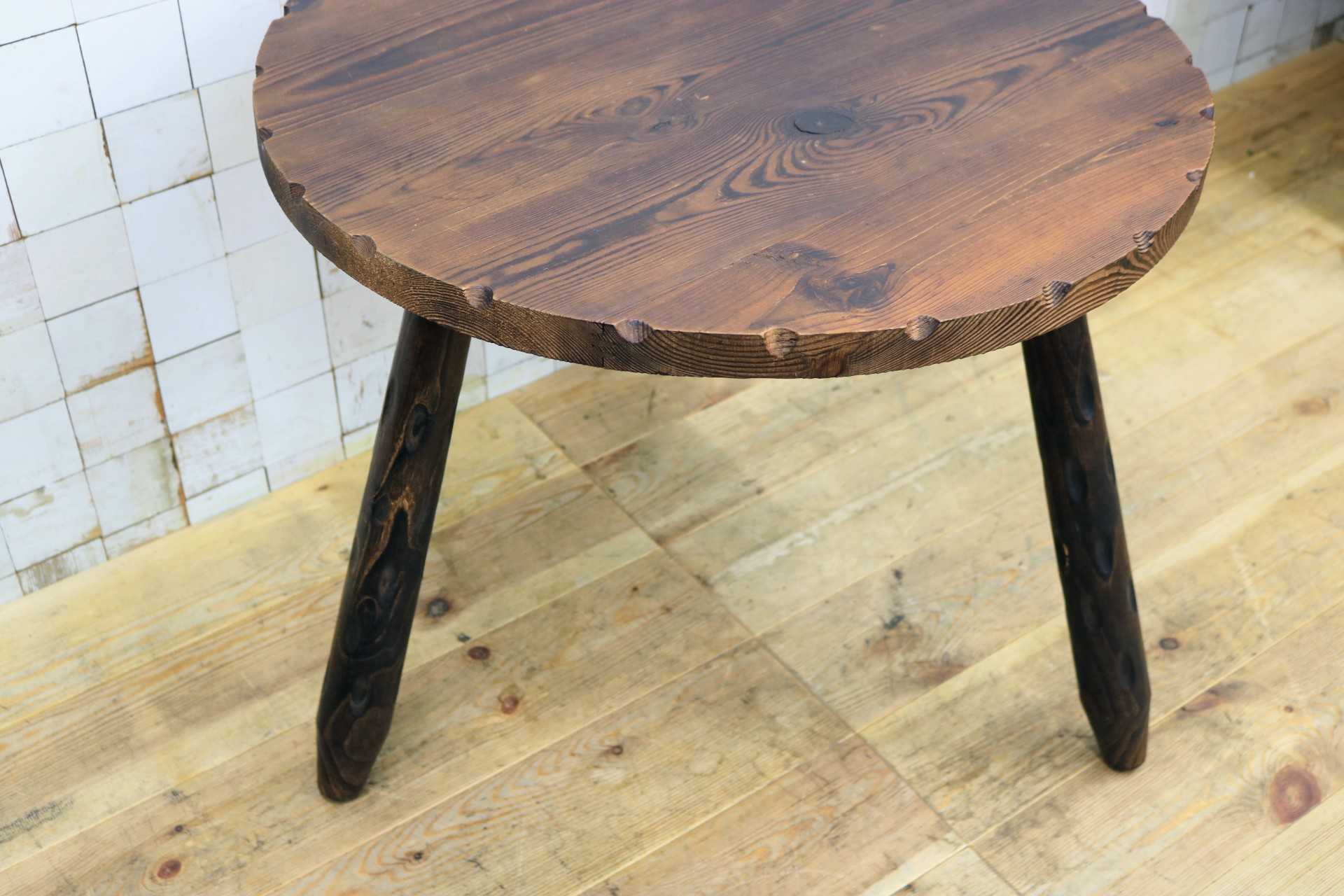 GMJK235B◯スペイン製 サイドテーブル カフェテーブル コーヒーテーブル 花台 飾り台 木製 カントリー ヴィンテージ アンティーク