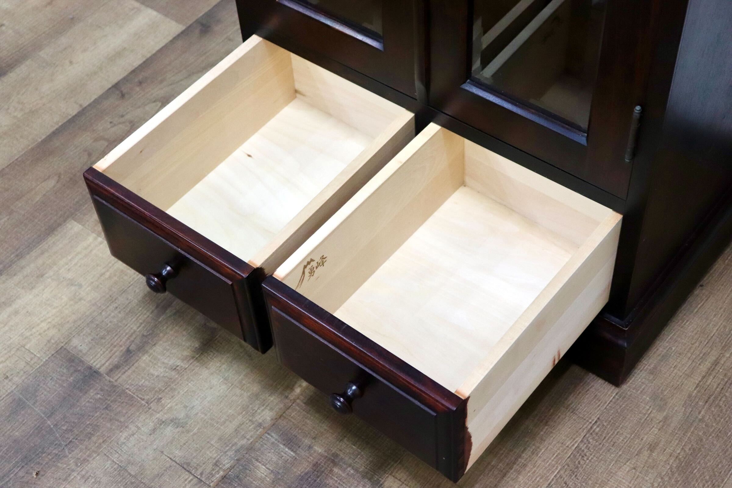 唐木家具 ゆるやか 花凛材 飾り棚 箱型 収納棚 アンティーク家具