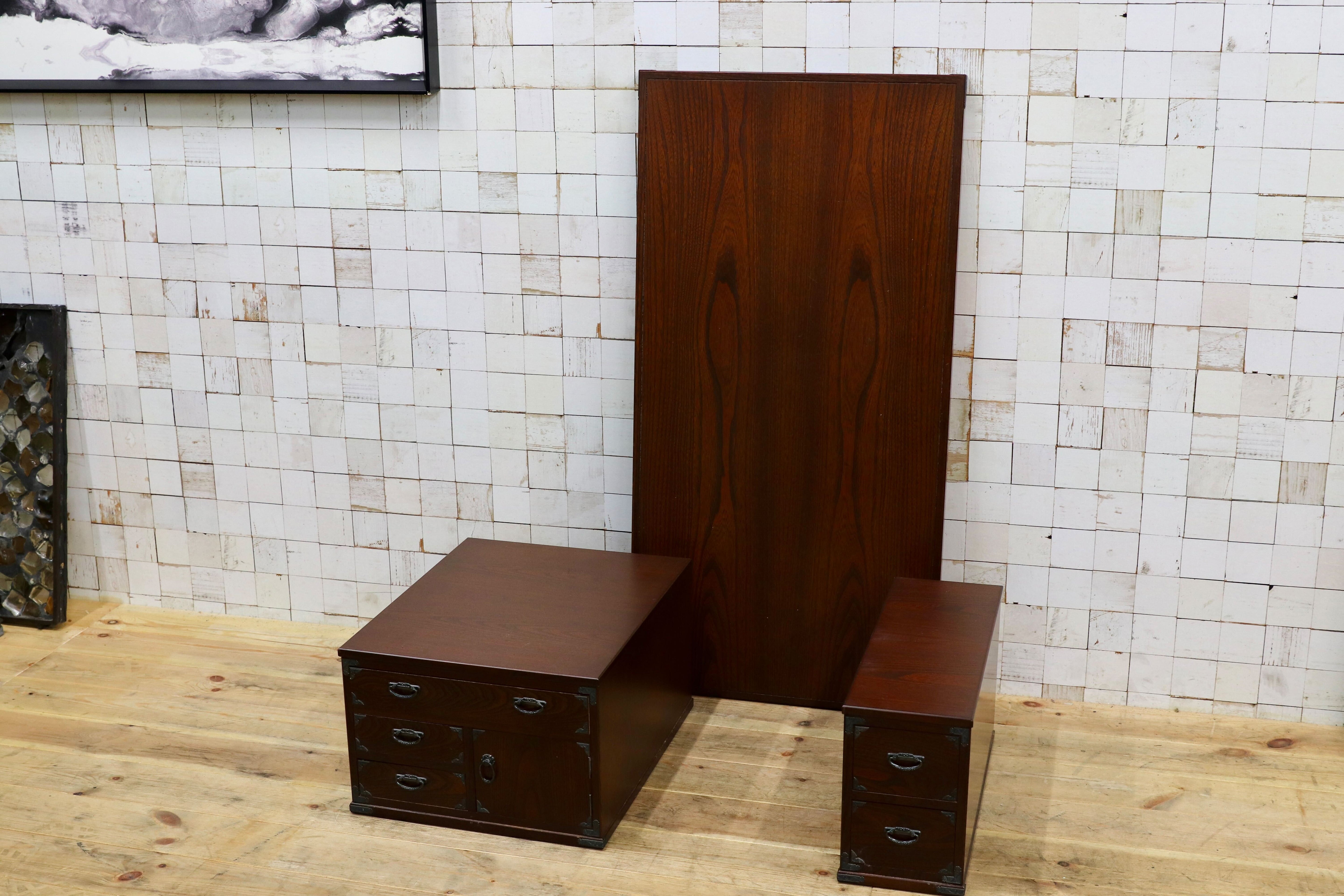 GMIS295○文机 和家具 レトロ 和モダン 座敷 和室 ローテーブル デスク アンティーク 座卓