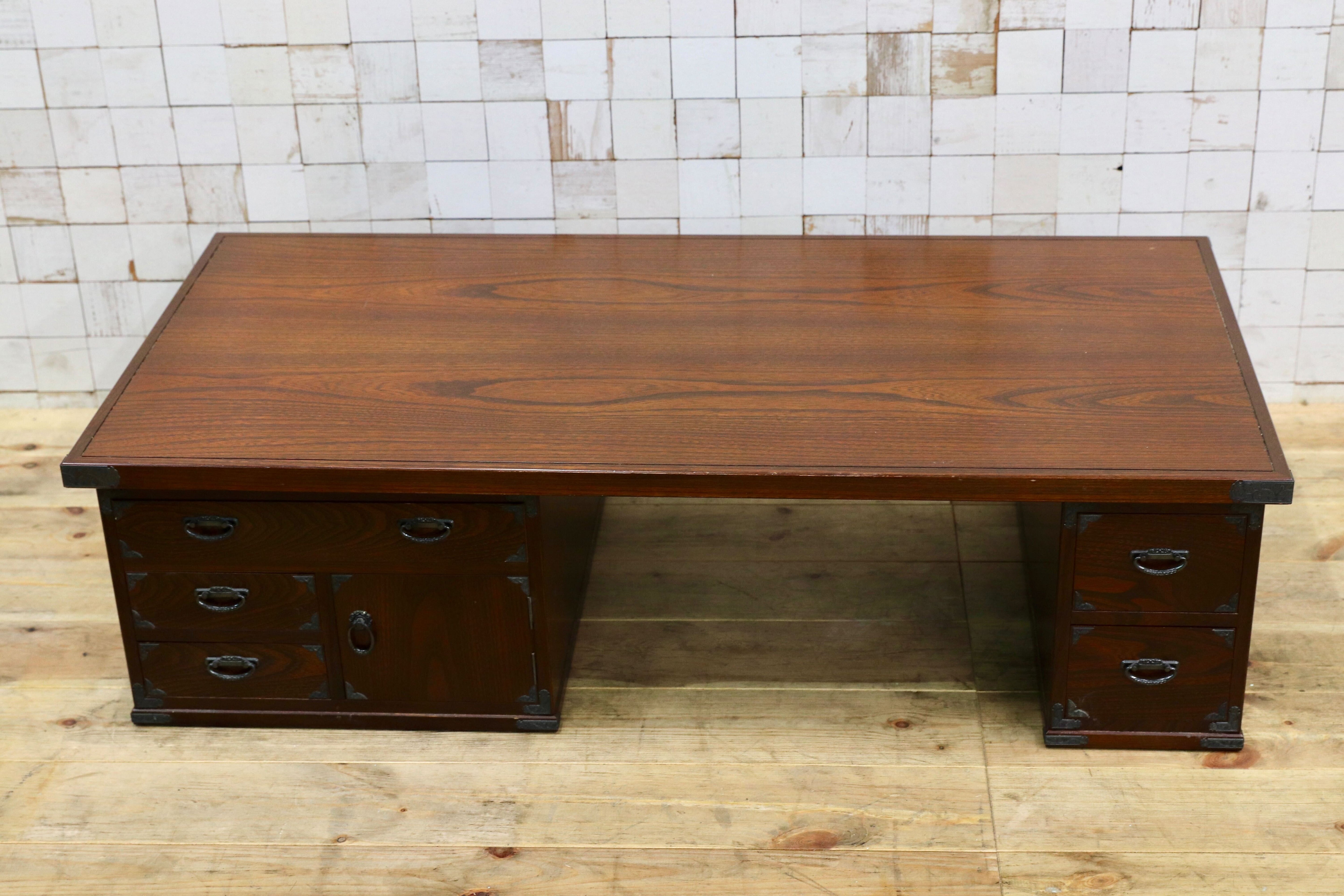 GMIS295○文机 和家具 レトロ 和モダン 座敷 和室 ローテーブル デスク アンティーク 座卓