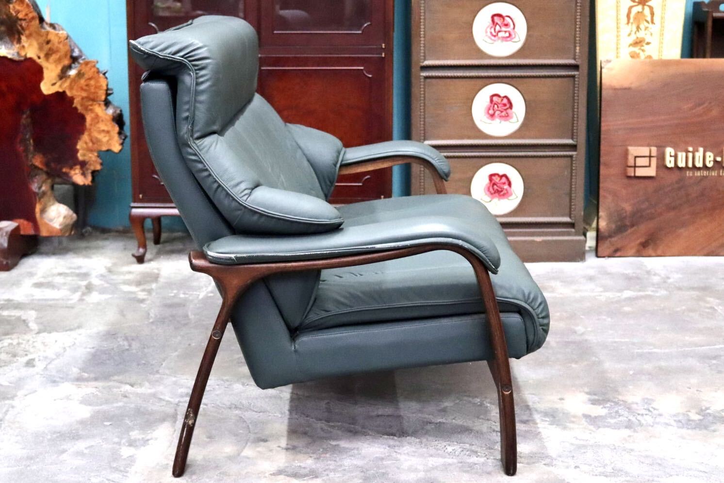 GMJK130B○冨士ファニチア / FUJI FURNITURE 2人掛けソファ ラブソファ ハイバック 椅子 チェア 本革 曲木 ヴィンテージ 国産家具