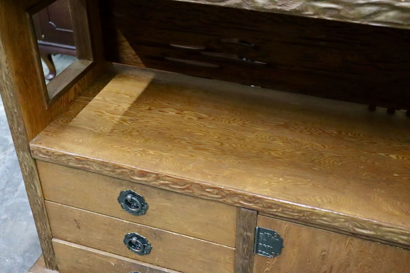 GMIH496A○世界遺産屋久杉 サイドボード 茶棚 茶箪笥 飾り棚 和家具 和室 座敷 古民家 和モダン キャビネット レトロ