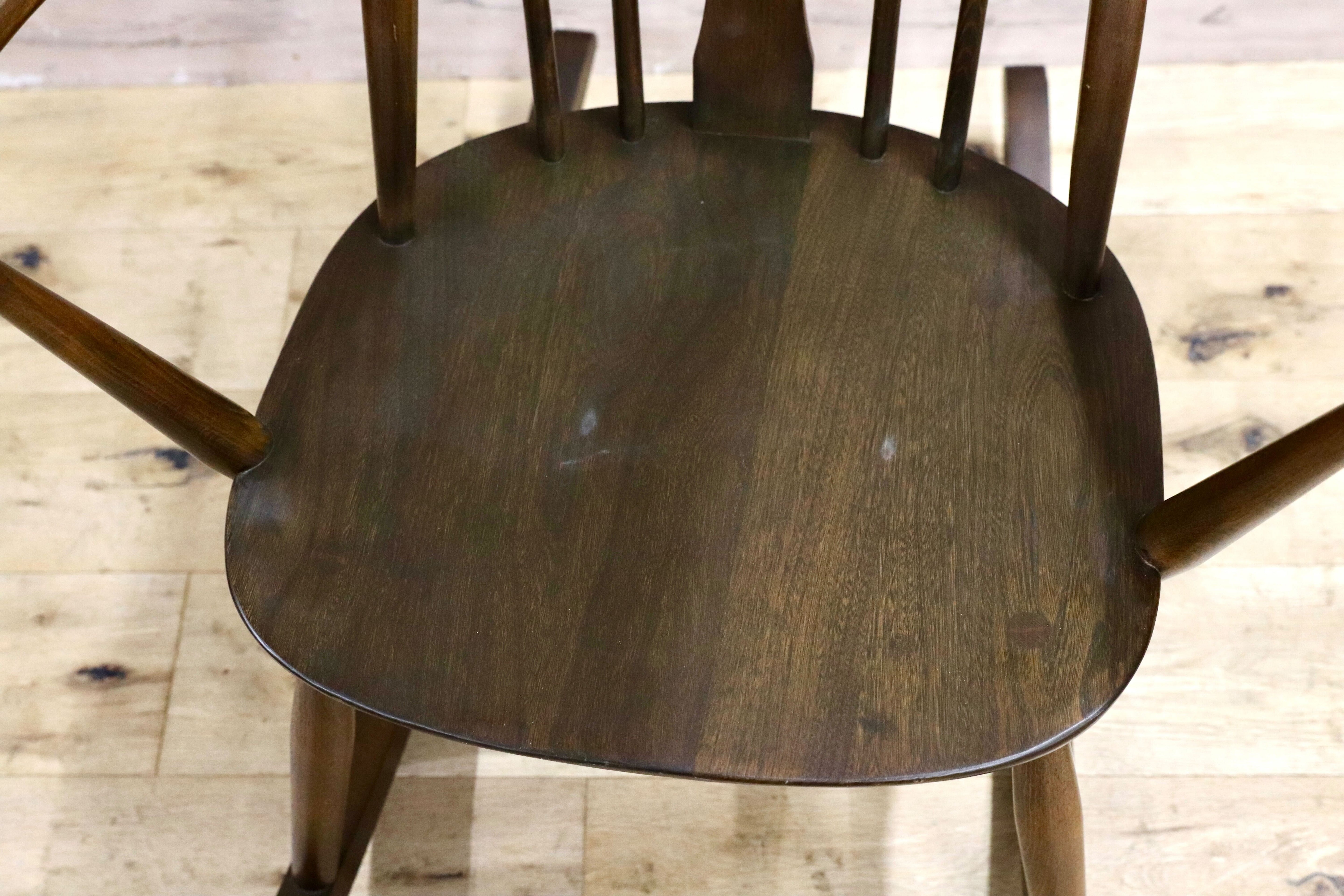 GMIK783○ERCOL / アーコール スワン クエーカー ロッキングチェア 揺り椅子 イギリス アンティーク 高島屋限定50脚 No.3 稀少