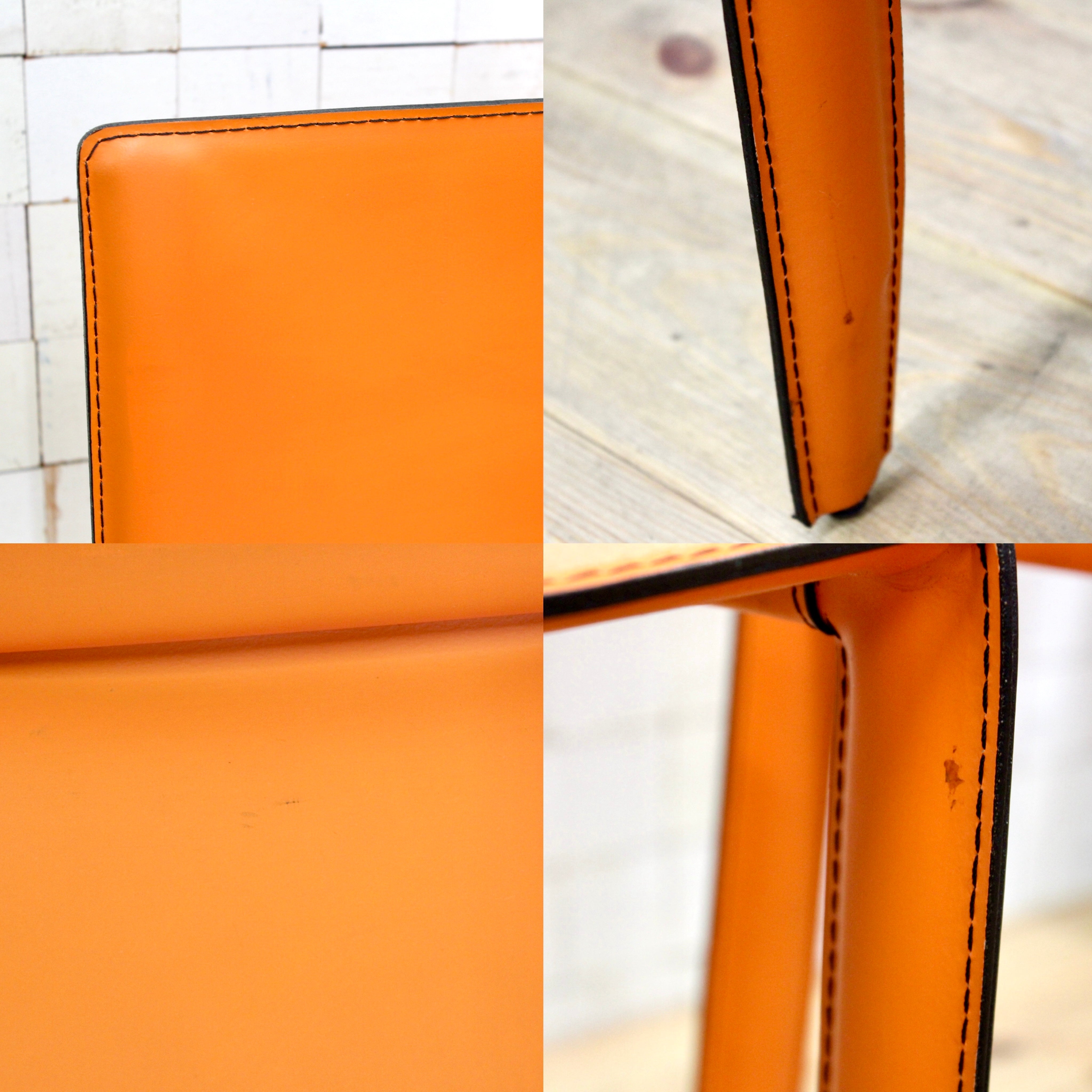 GMJK272B○Cattelan Italia / カッテランイタリア ダイニングチェア 椅子 2脚セット オレンジ 総張り イタリアモダン 輸入家具 展示品