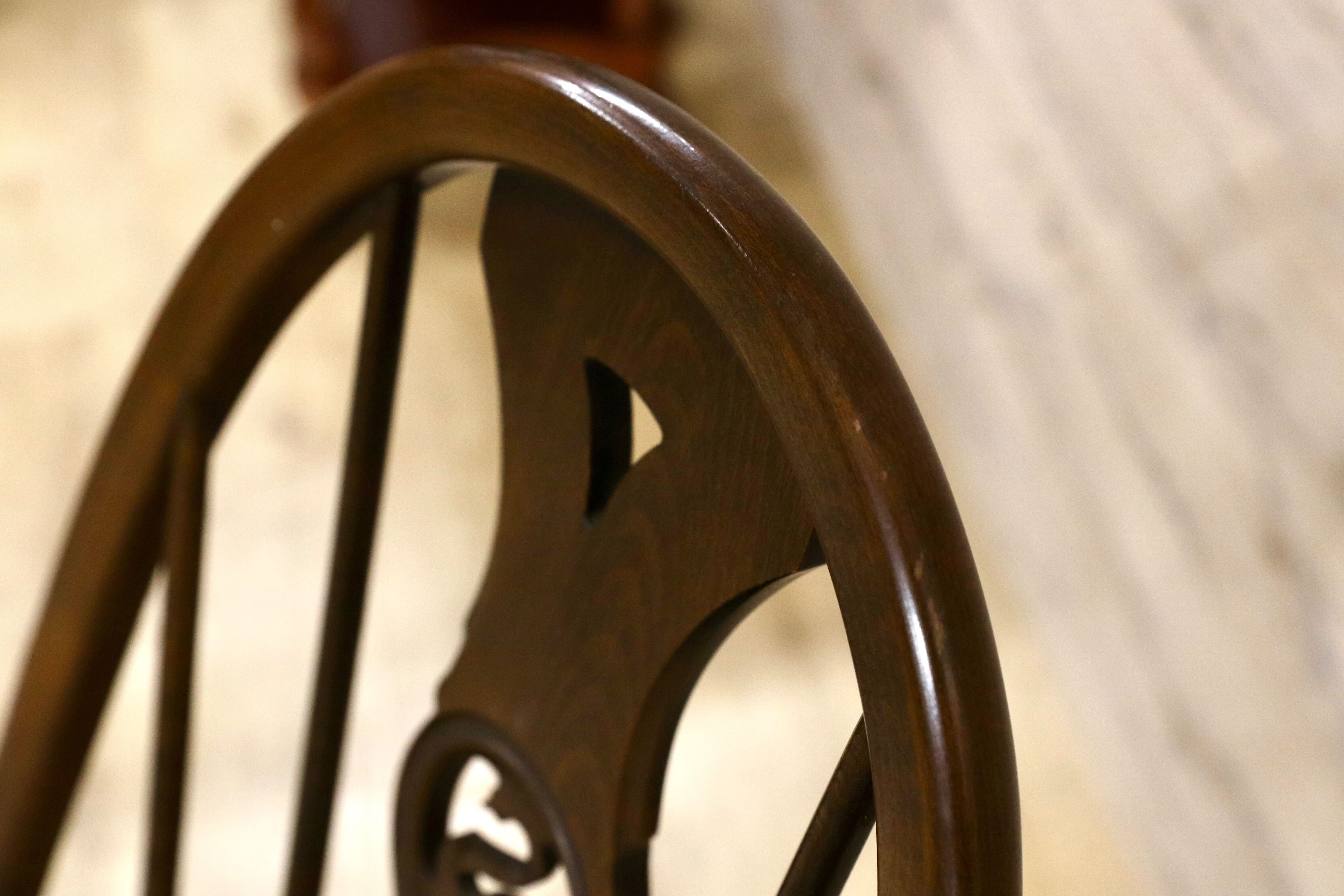 GMIK783○ERCOL / アーコール スワン クエーカー ロッキングチェア 揺り椅子 イギリス アンティーク 高島屋限定50脚 No.3 稀少