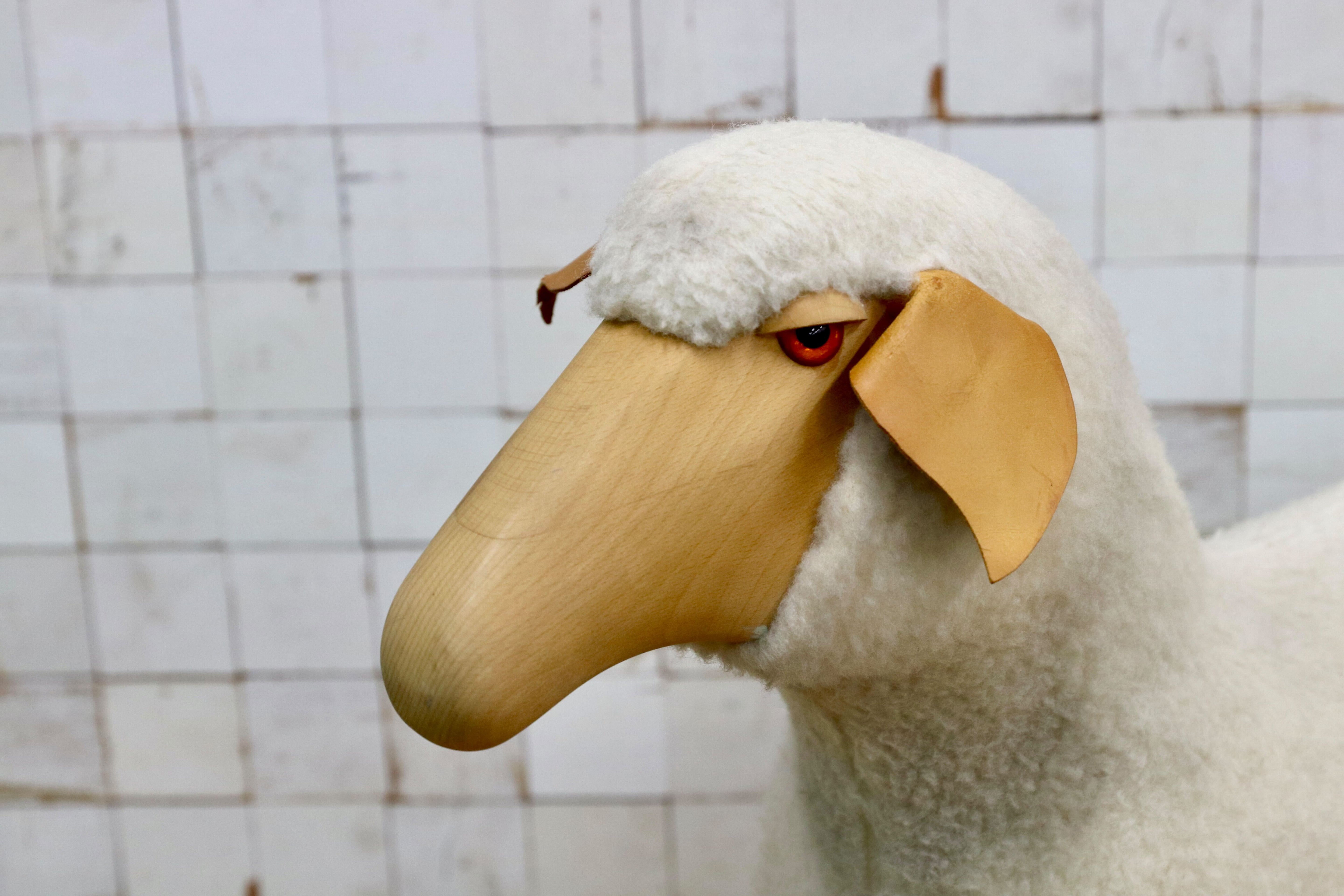 GMIS450A○Hanns-Peter Krafft ハンス・ペーター・クラフト ドイツ製 Meier Germany マイヤー ブナ材 羊 スツール 超レア