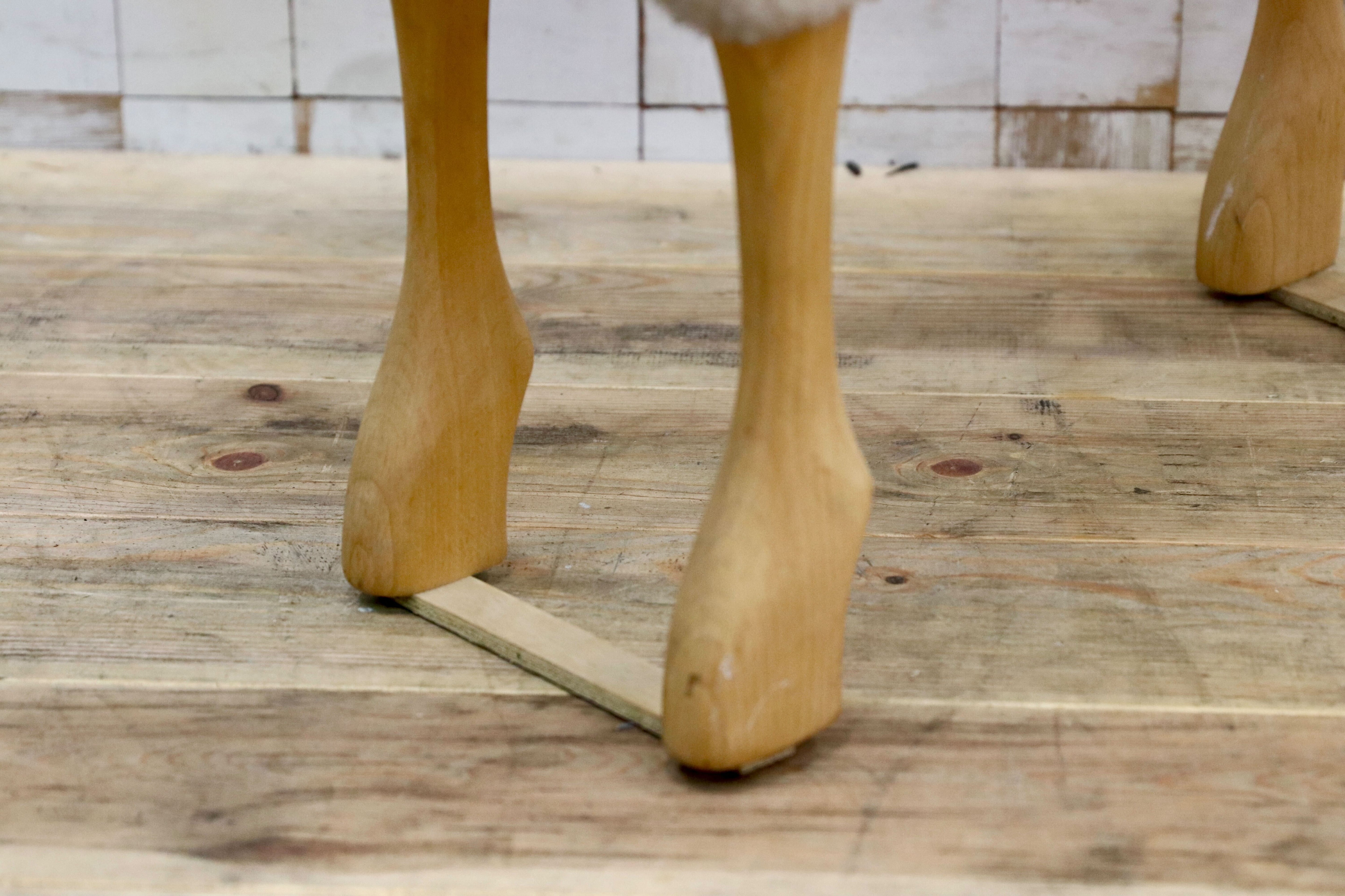 GMIS450A○Hanns-Peter Krafft ハンス・ペーター・クラフト ドイツ製 Meier Germany マイヤー ブナ材 羊 スツール 超レア