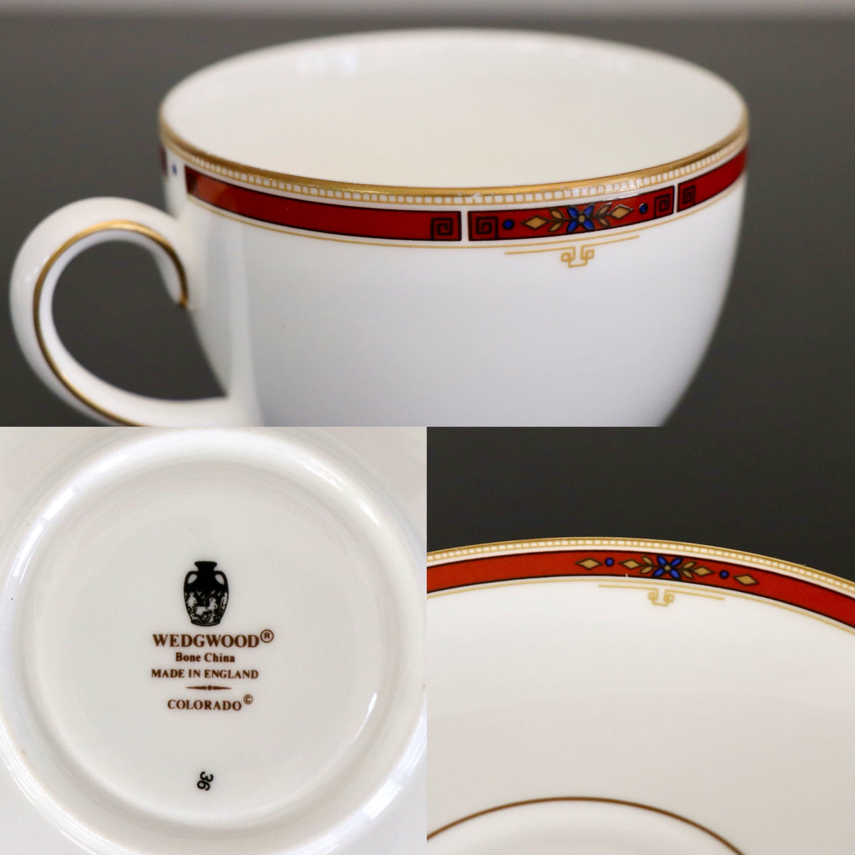GMJO137E○WEDGWOOD / ウェッジウッド COLORADO コロラド カップ＆ソーサー ボーンチャイ ナ 金彩 ヴィンテージ 英国製 廃盤