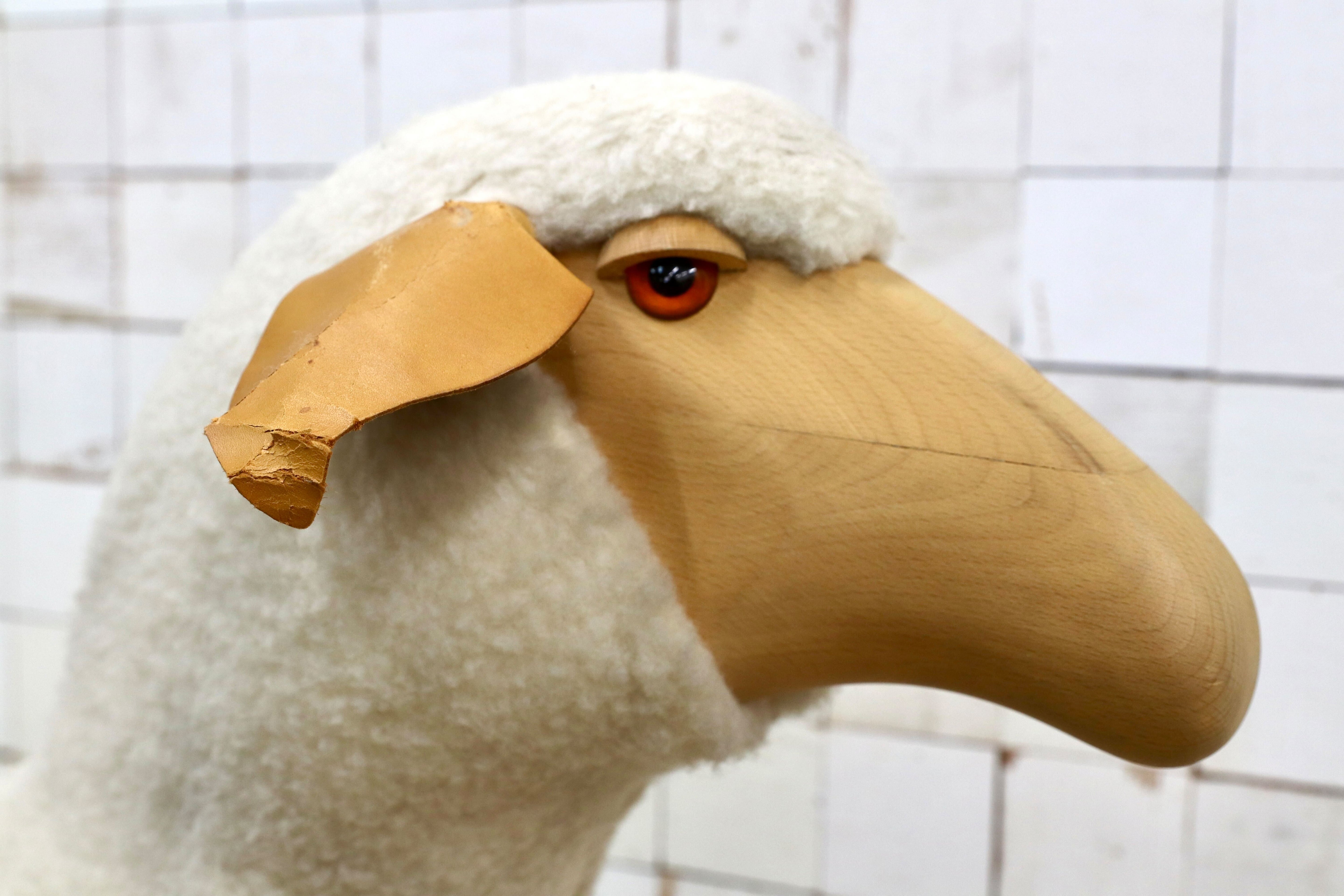 GMIS450A○Hanns-Peter Krafft ハンス・ペーター・クラフト ドイツ製 Meier Germany マイヤー ブナ材 羊 スツール 超レア