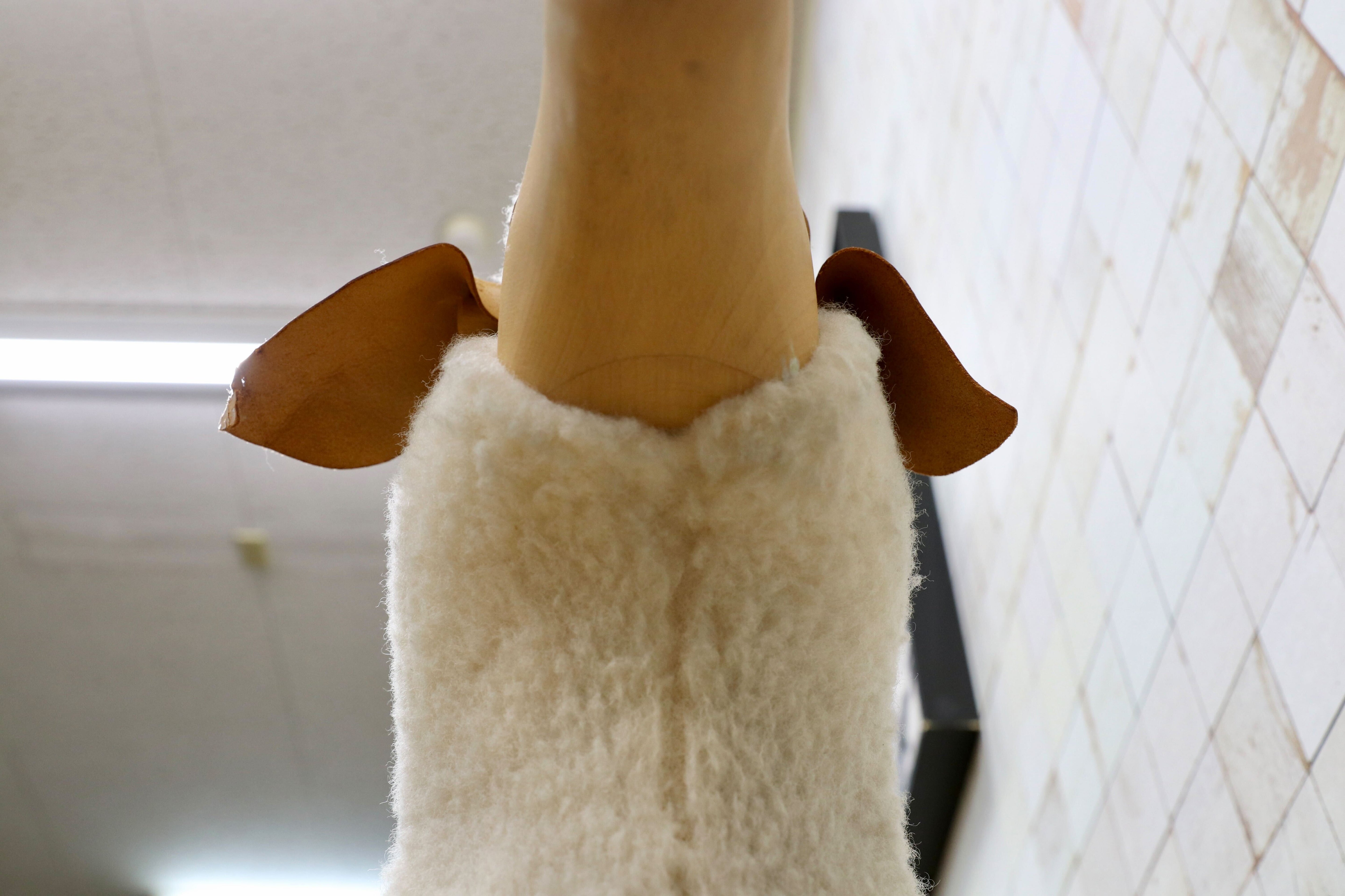 GMIS450A○Hanns-Peter Krafft ハンス・ペーター・クラフト ドイツ製 Meier Germany マイヤー ブナ材 羊 スツール 超レア