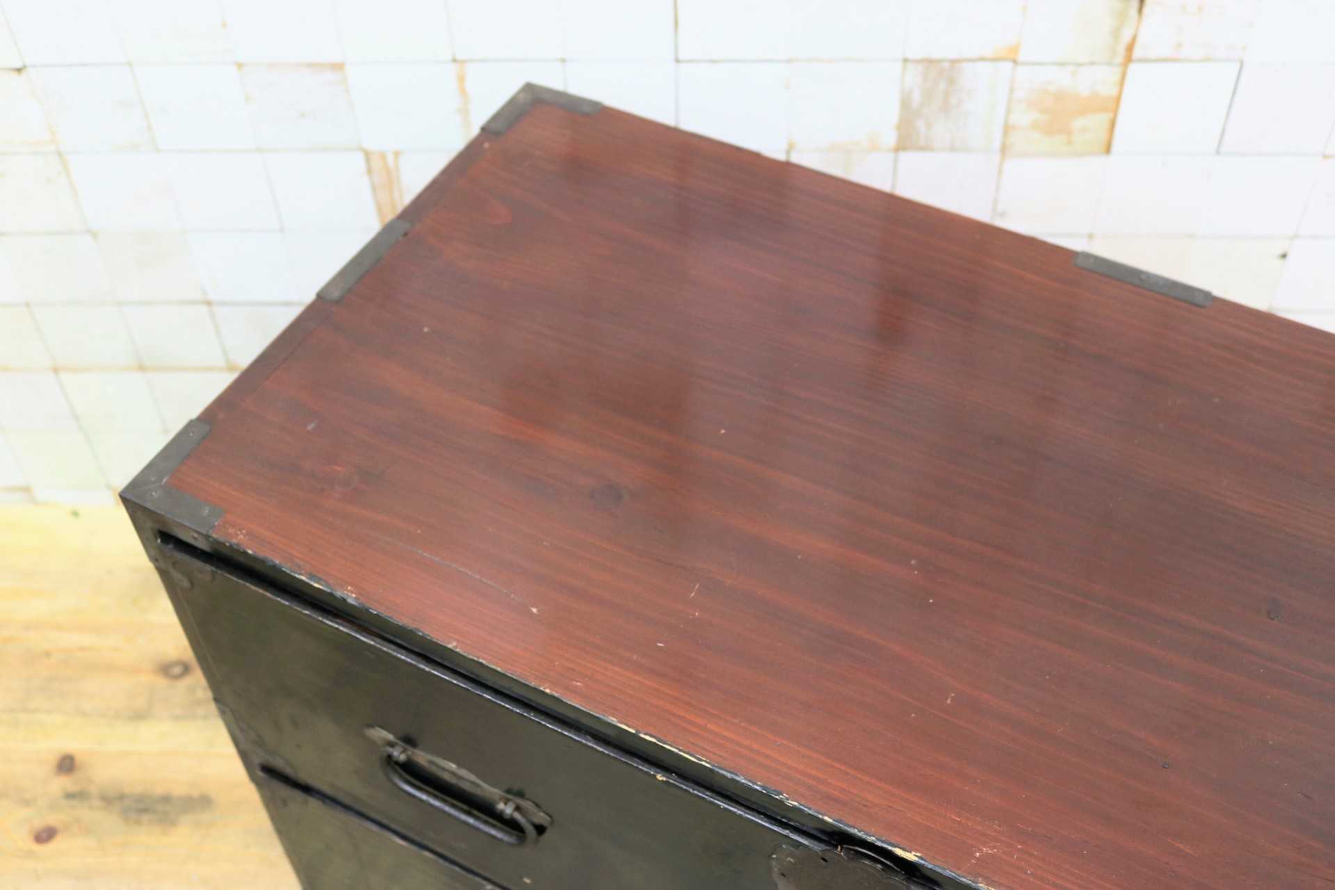 GMJS144A◯時代箪笥 整理箪笥 チェスト 和箪笥 和家具 2段チェスト 収納家具 和室 古民家 和モダン レトロ アンティーク