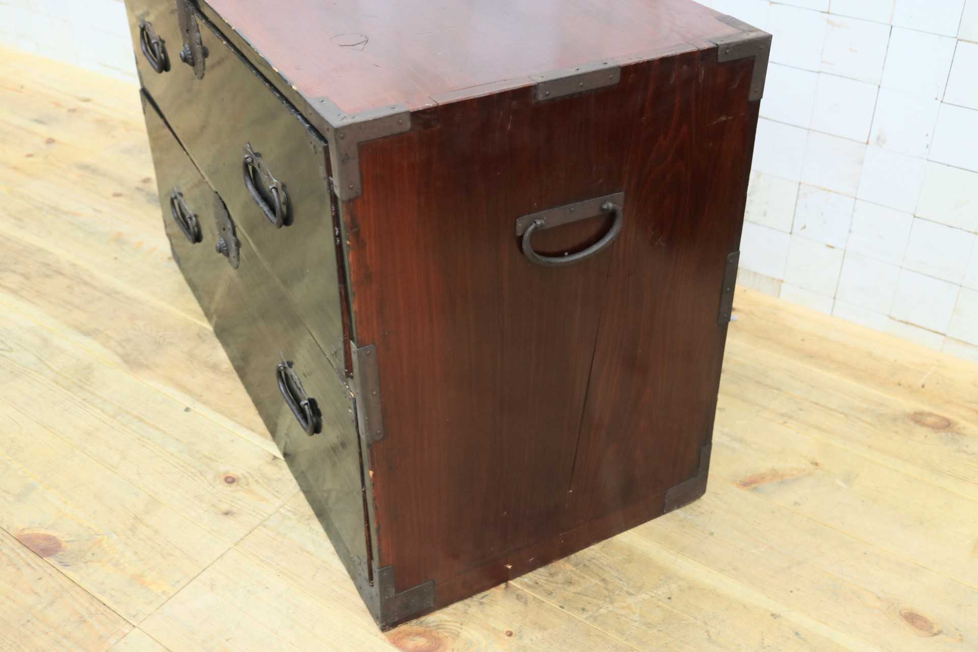 GMJS144A◯時代箪笥 整理箪笥 チェスト 和箪笥 和家具 2段チェスト 収納家具 和室 古民家 和モダン レトロ アンティーク