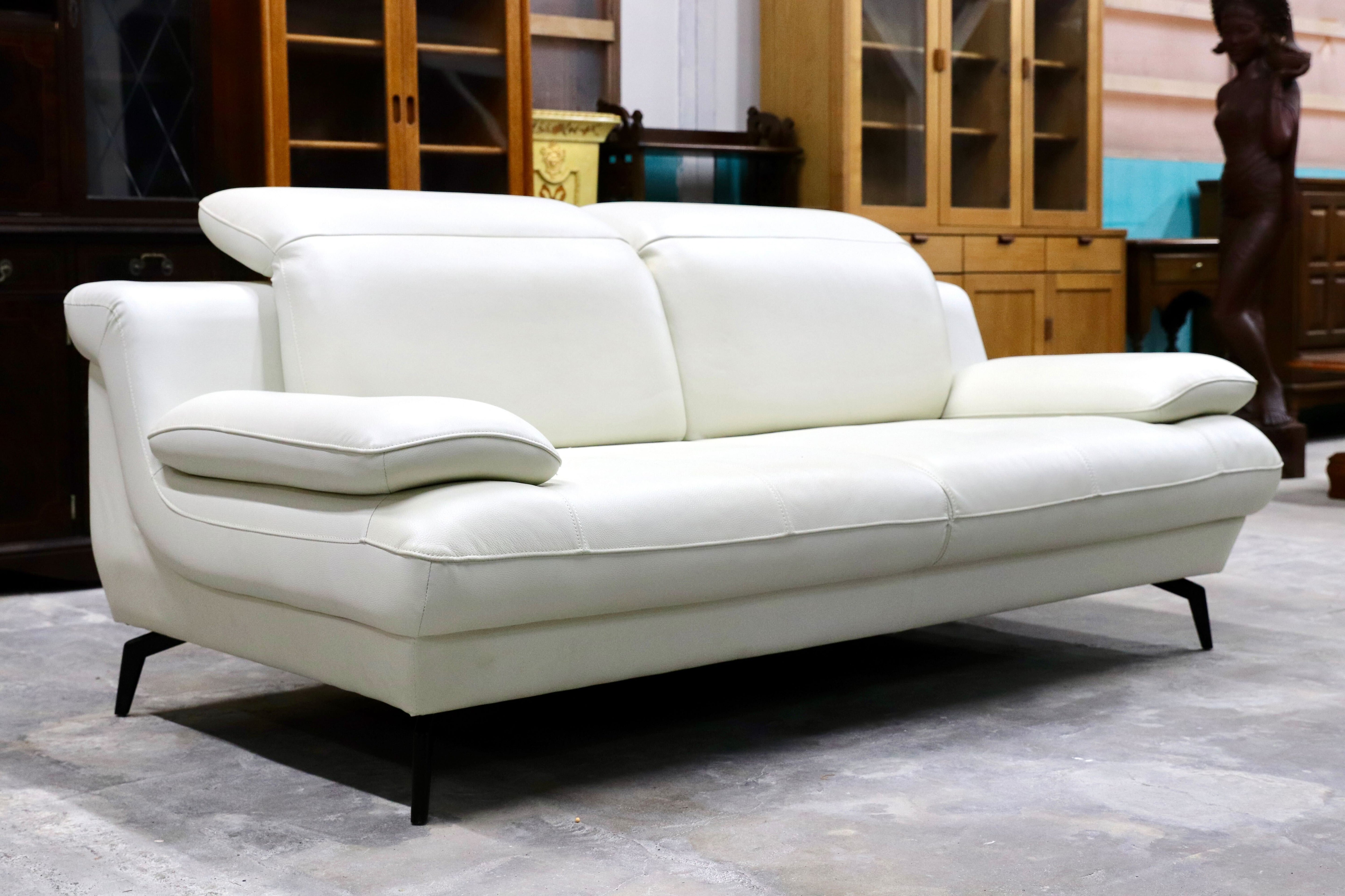 GMIK314A○3人掛けソファ トリプルソファ 前革 ホワイト スタイリッシュモダン ハイバック レザー 定価16.8万