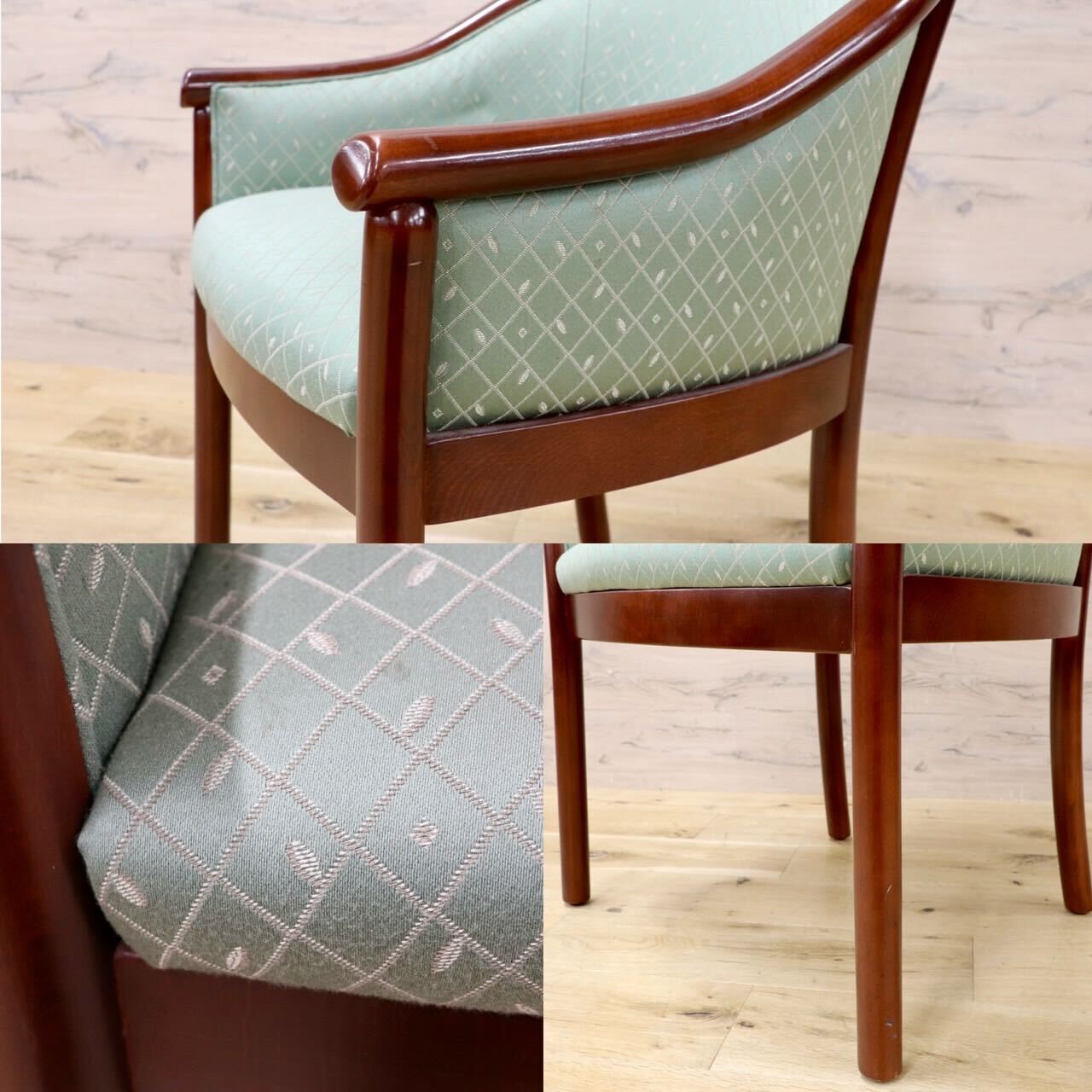 GMHK98○クラシック アームチェア ラウンジチェア ダイニングチェア 椅子 ファブリック