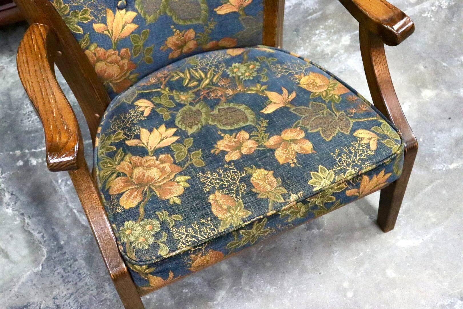 GMJS108○三越家具 Brugge ブルージュ シングルソファ アームチェア 1人掛けチェア ファブリック 花柄 椅子 国産家具