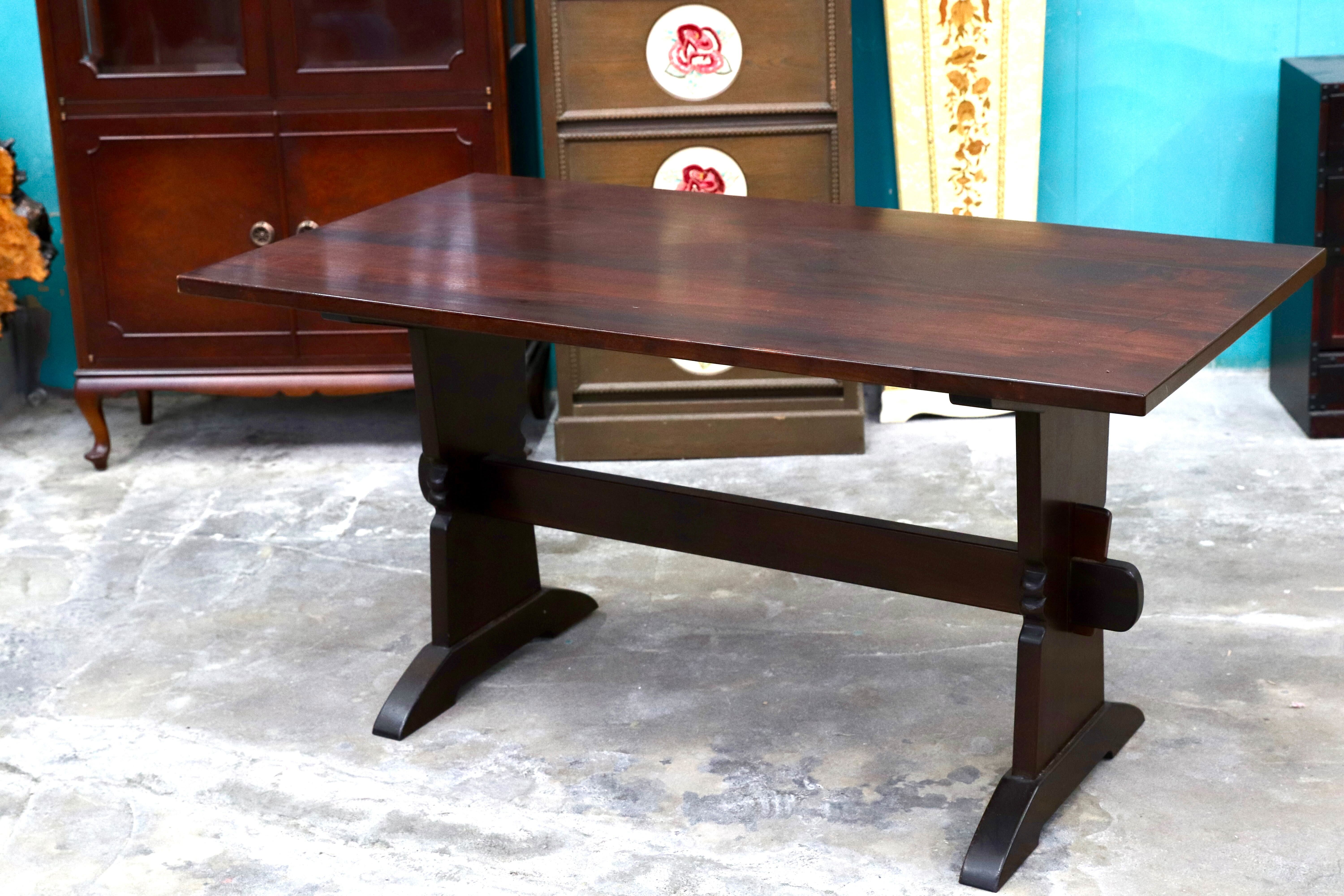 GMIS427○松本民芸民芸家具 T型トレッスル卓 ダイニングテーブル 食卓