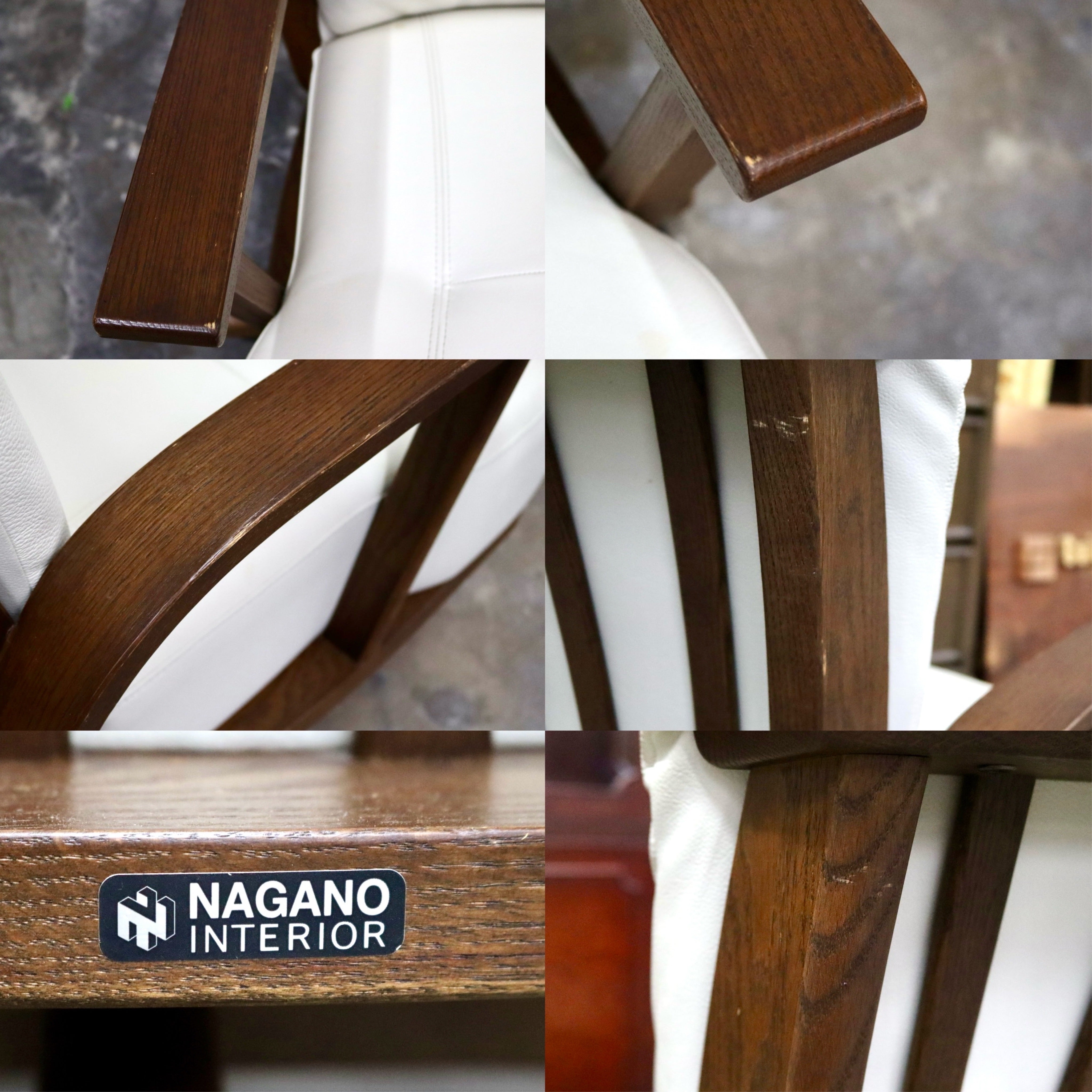 GMJH203C○NAGANO INTERIOR/ナガノインテリア 回転椅子 アームチェア キャスター ダイニングチェア 合皮 北欧スタイル