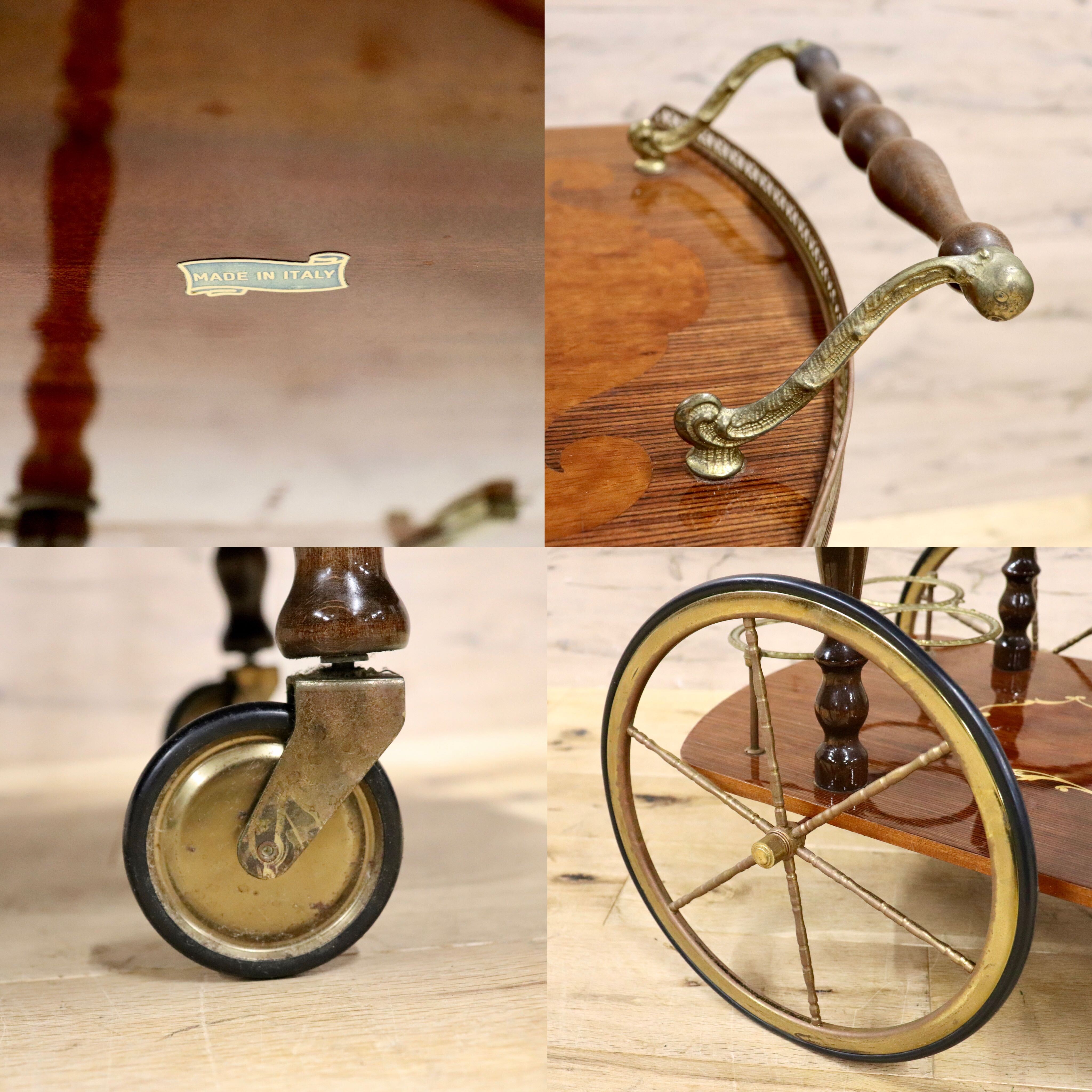 GMHK464○イタリア製 アンティーク キッチンワゴン ティーワゴン  