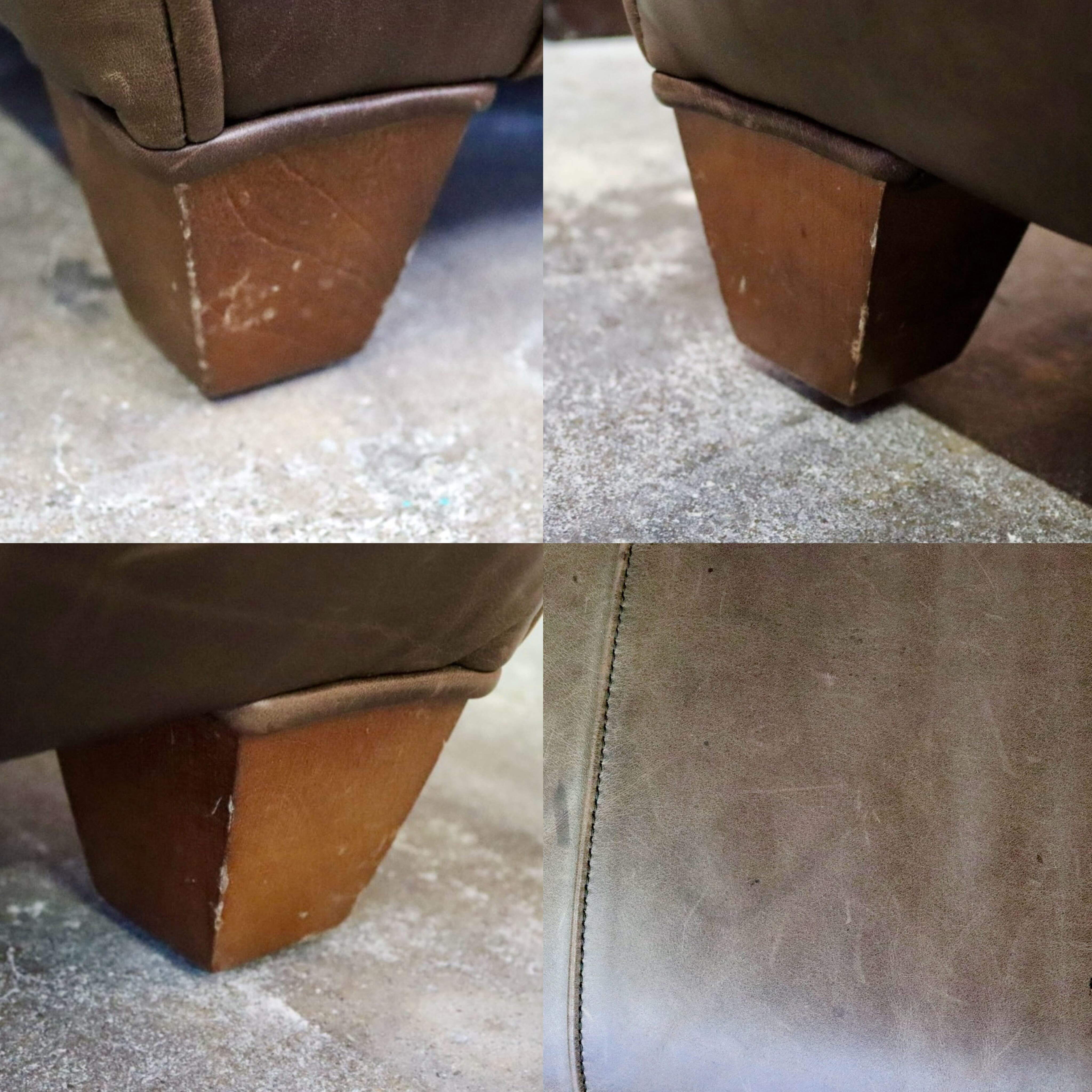 GMIK558D○Pottery Barn / ポッタリーバーン マンハッタンレザー オットマン スツール 本革 アメリカ ヴィンテージ