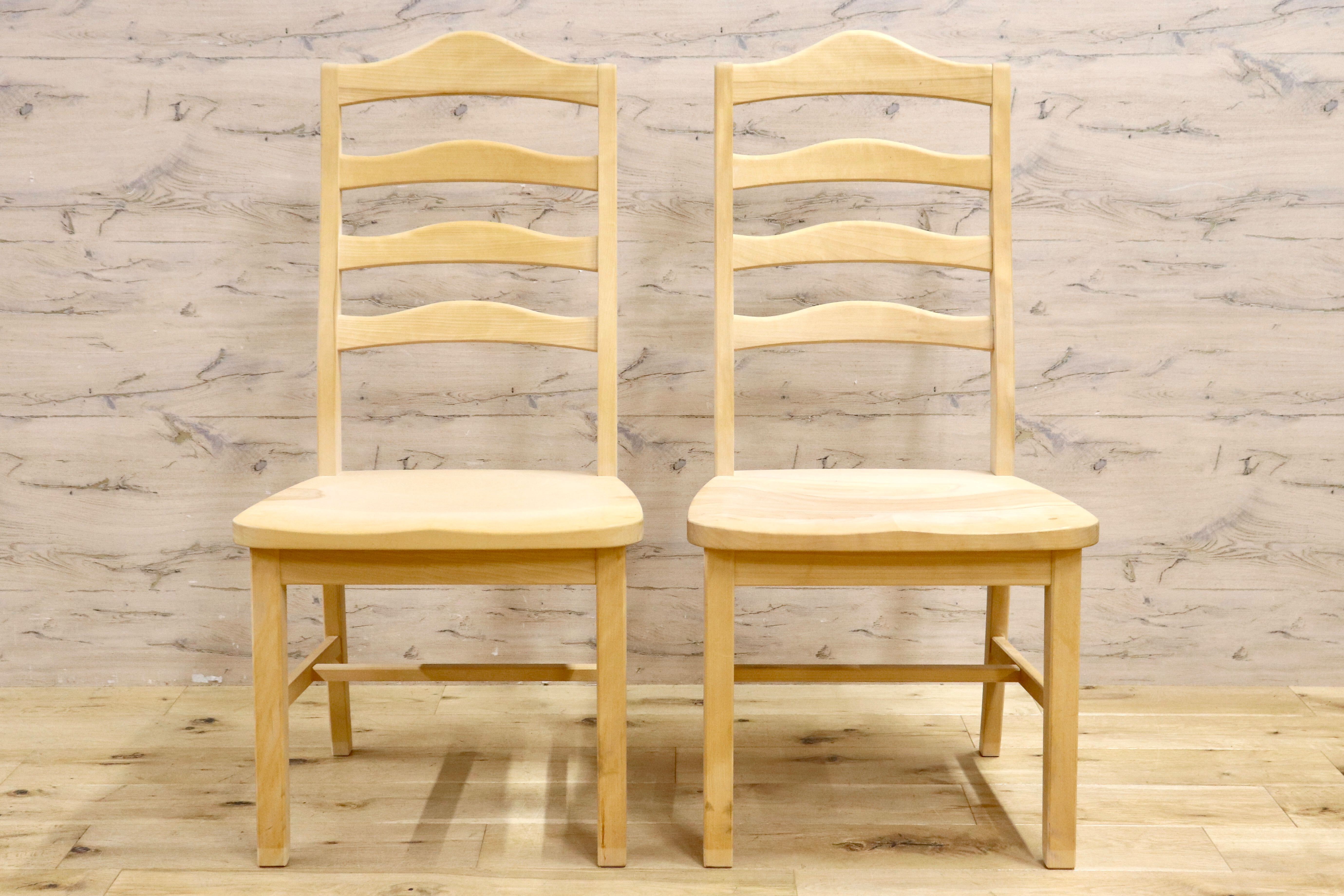 GMIS303A○北海道民芸家具 ダイニングチェア 2脚セット 椅子 木製家具 ナチュラル シンプル モダン 国産家具 樺材 飛騨産業