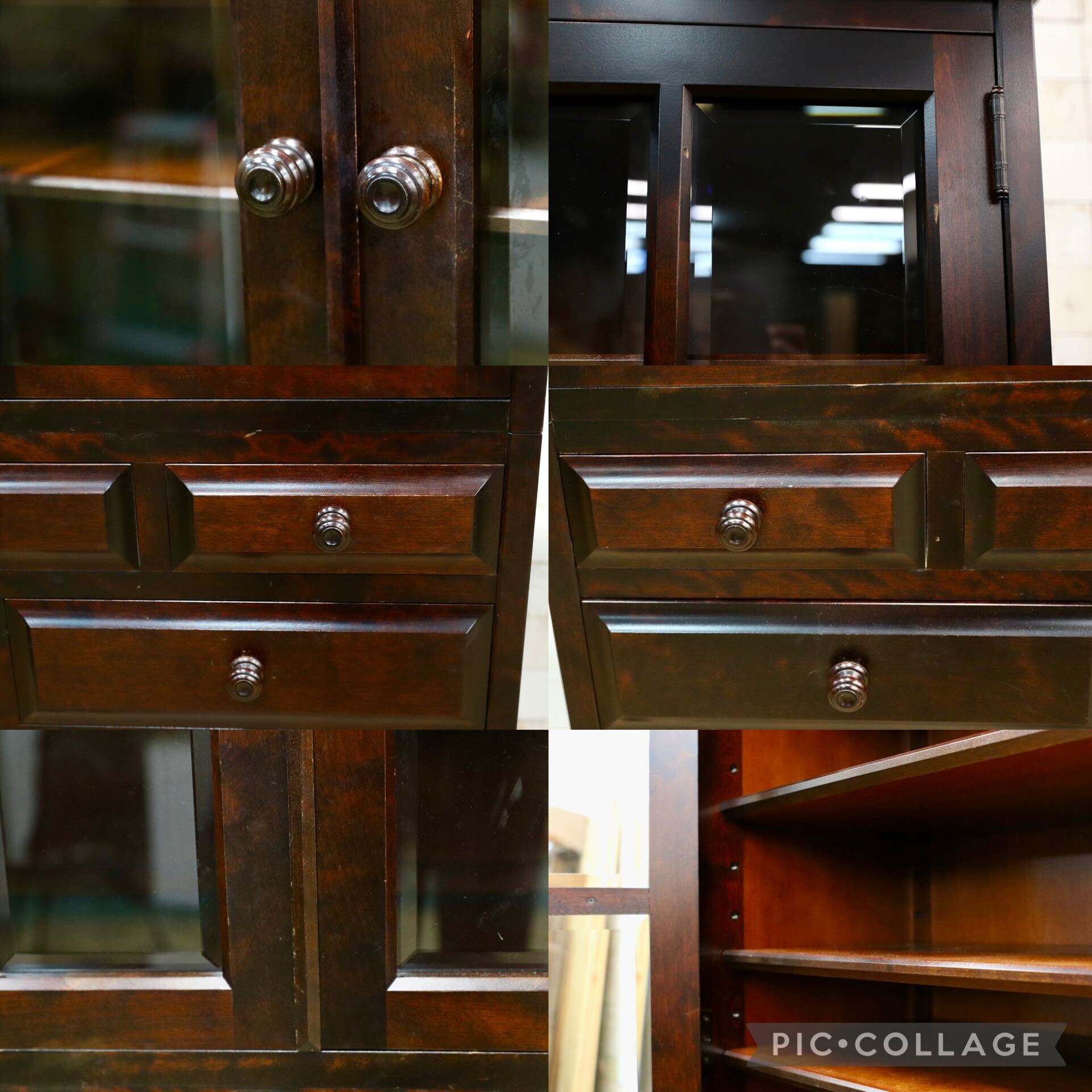 GMIS321○北海道民芸家具 食器棚 飾り棚 キャビネット 水屋棚 キッチンボード 飛騨産業 和モダン 和家具 レトロ