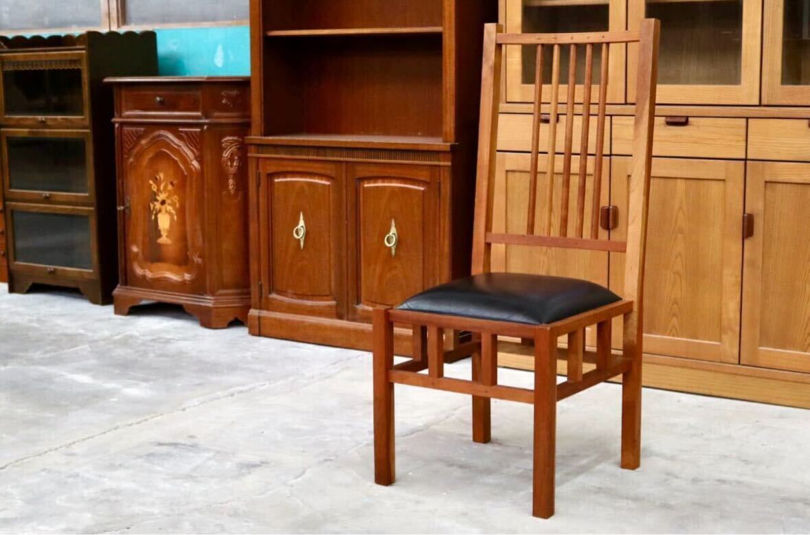 GMIK36D○JOHN KELLY / ジョン・ケリー J1スピンドルチェア ダイニングチェア 椅子 木製 ブラックチェリー材 本革 クラシック アンティーク