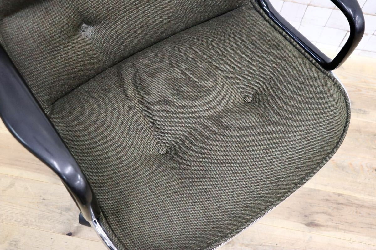 GMJK174I〇Pollock / ポロックチェア ヴィンテージ デスクチェア モスグリーン ミッドセンチュリー デザイナーズ KOKUYOリペア 名作椅子