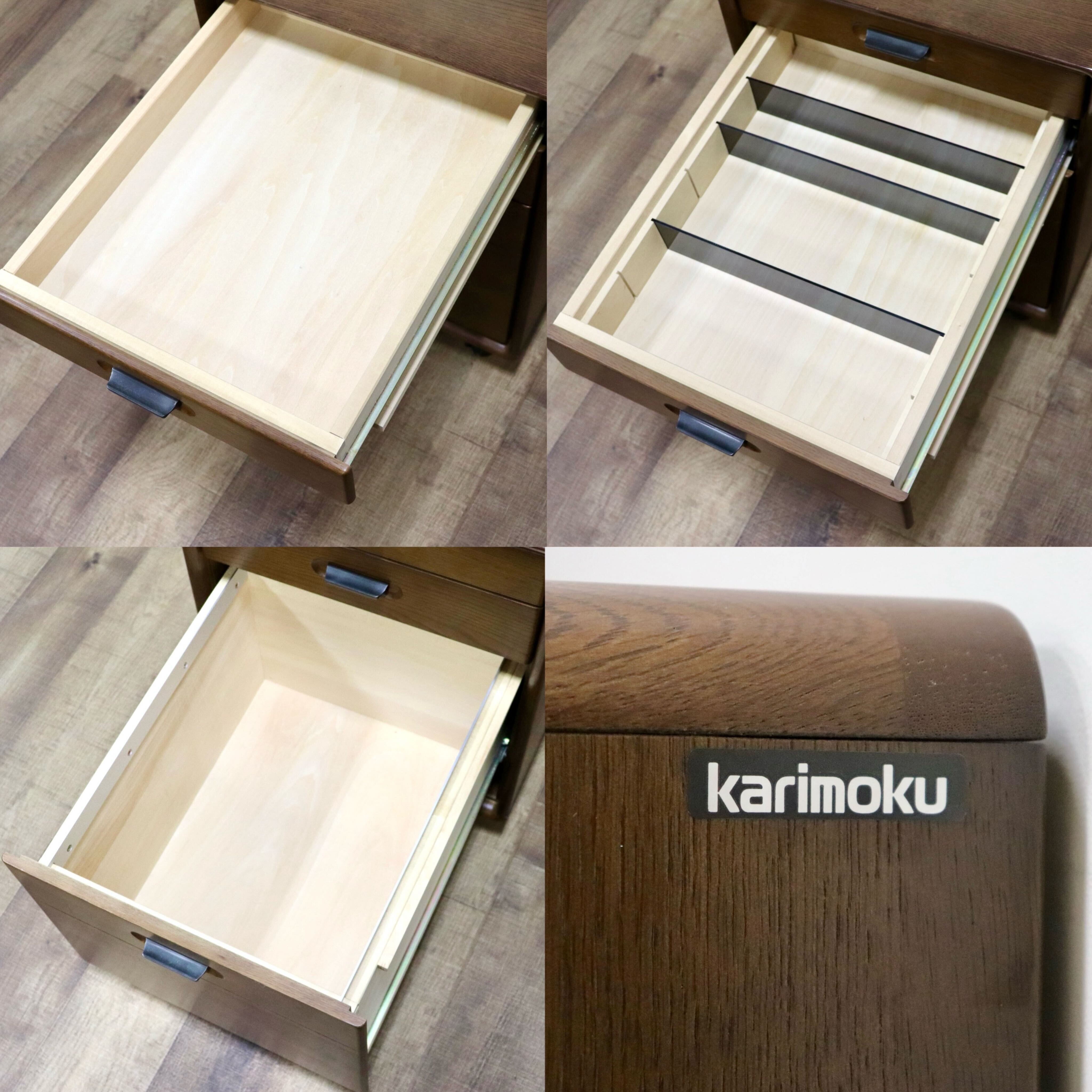 GMHK302B○karimoku / カリモク デスクワゴン 袖机 サイドワゴン チェスト キャビネット 収納家具 オーク材 モダン 書斎